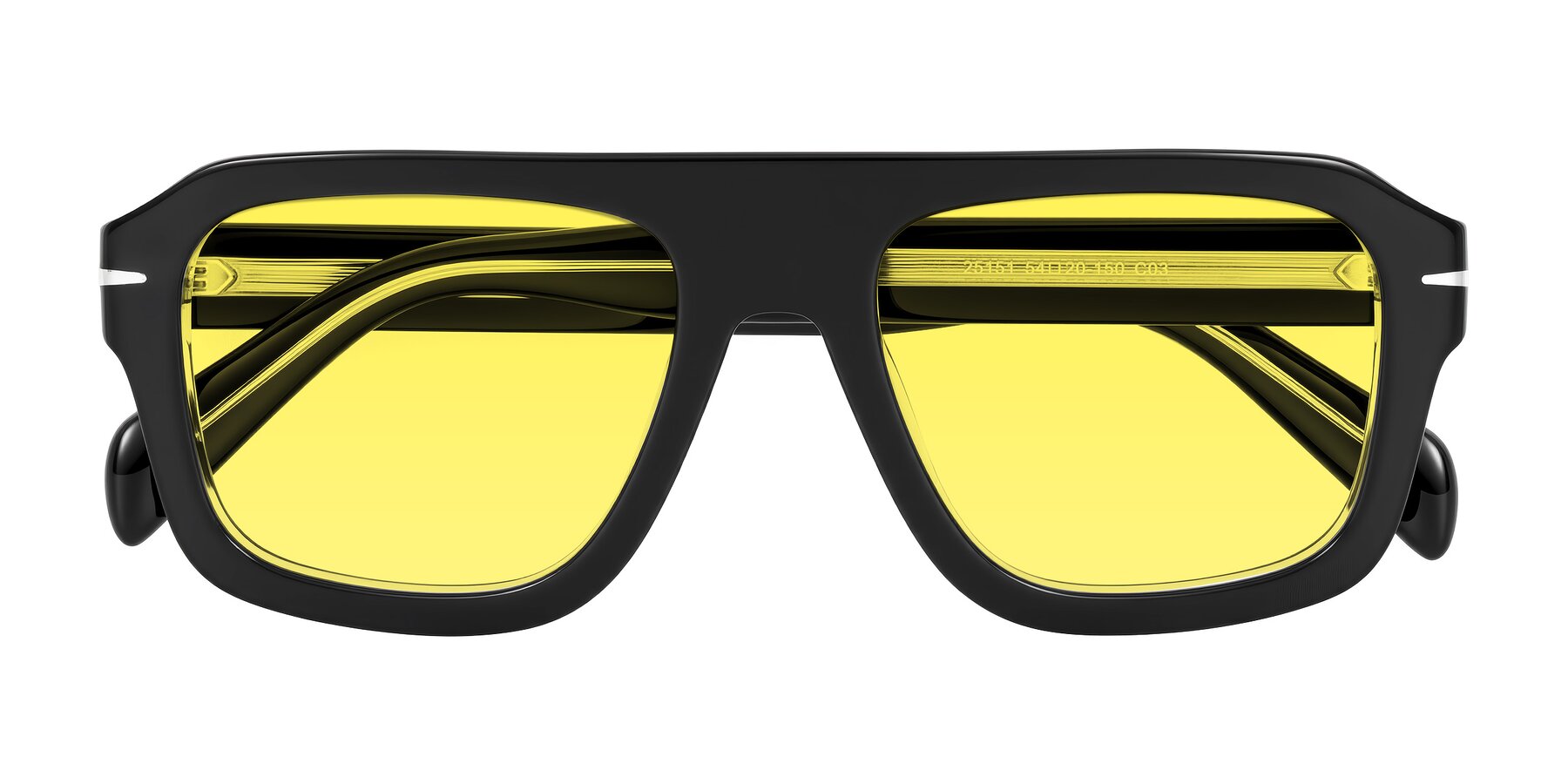 Folded Front of Petenwell in Black/Clear with Medium Yellow Tinted Lenses