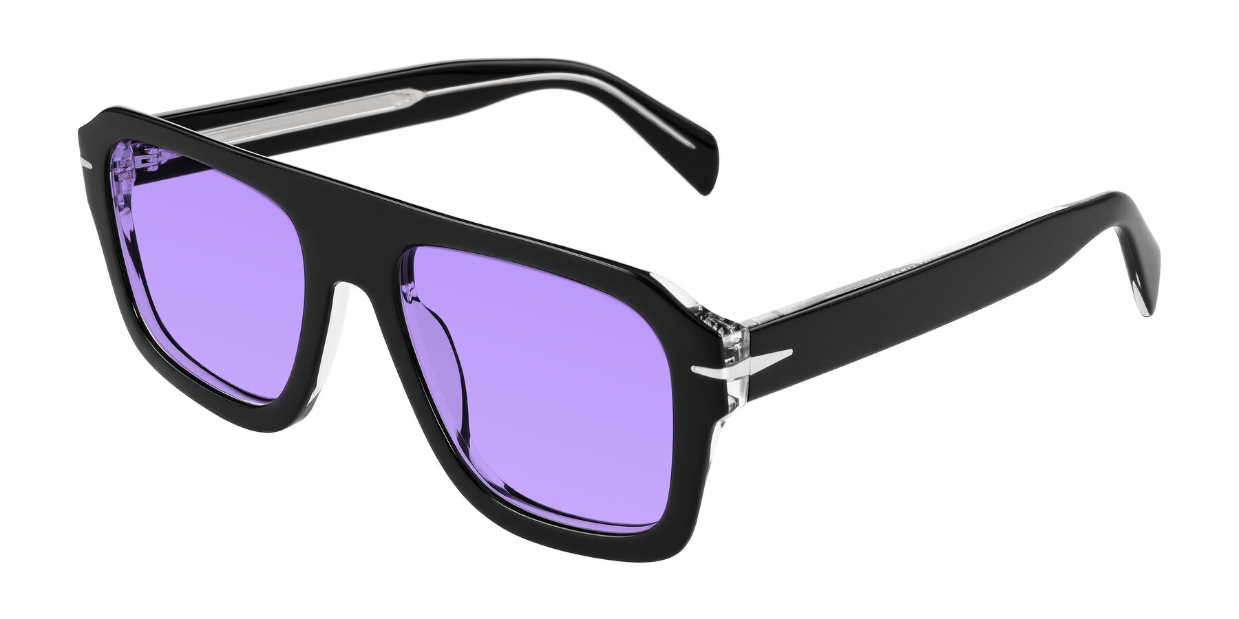 Angle of Petenwell in Black/Clear with Medium Purple Tinted Lenses