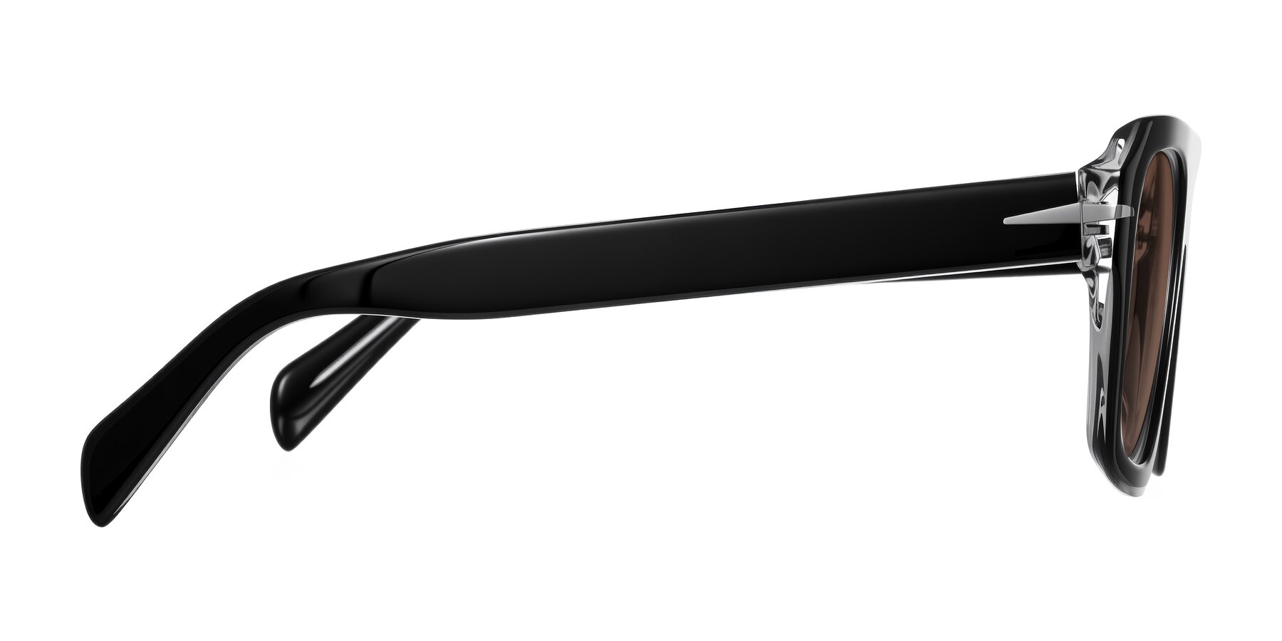 Side of Petenwell in Black/Clear with Brown Tinted Lenses
