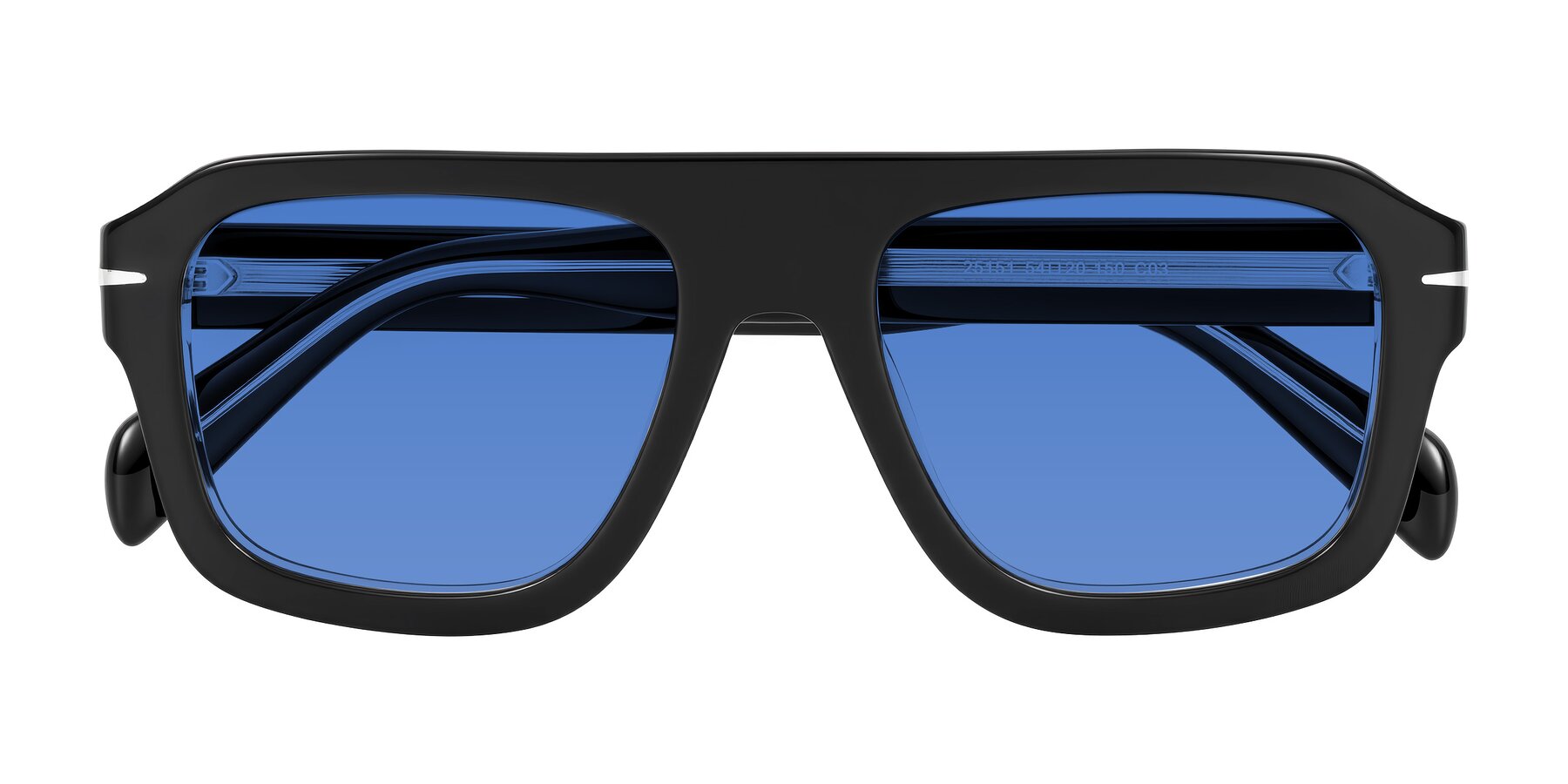 Folded Front of Petenwell in Black/Clear with Blue Tinted Lenses
