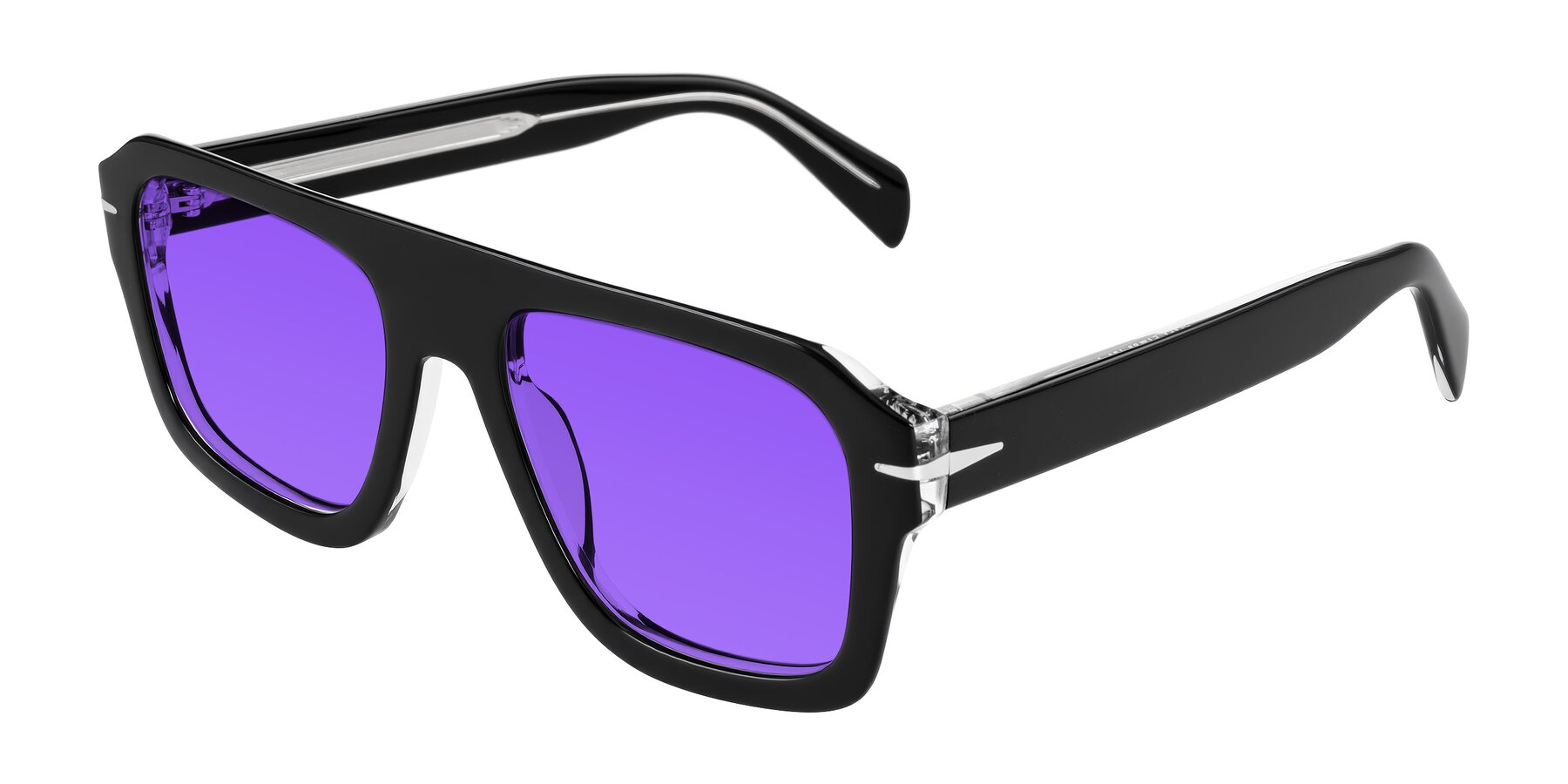 Angle of Petenwell in Black/Clear with Purple Tinted Lenses