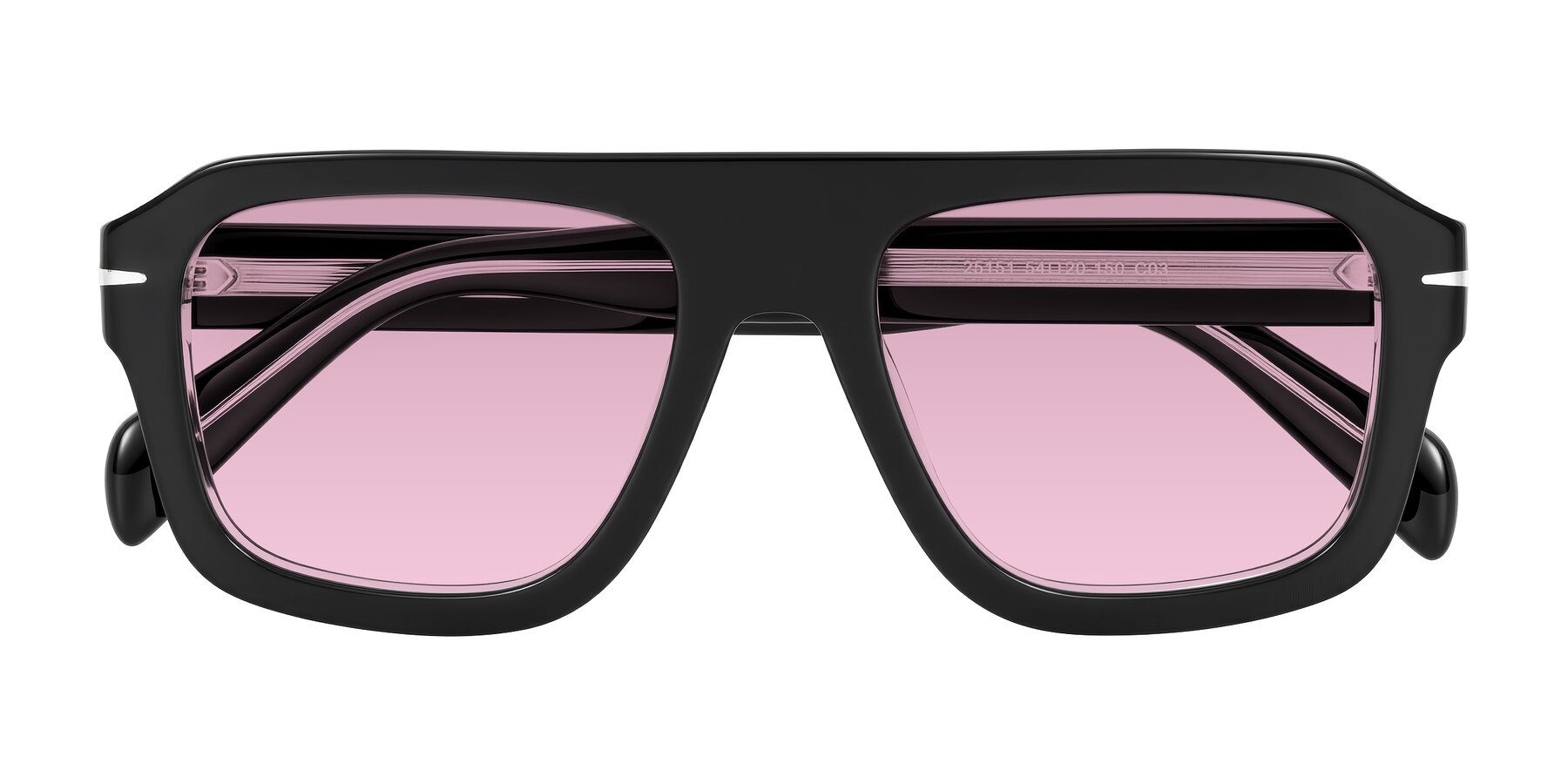 Folded Front of Petenwell in Black/Clear with Light Wine Tinted Lenses