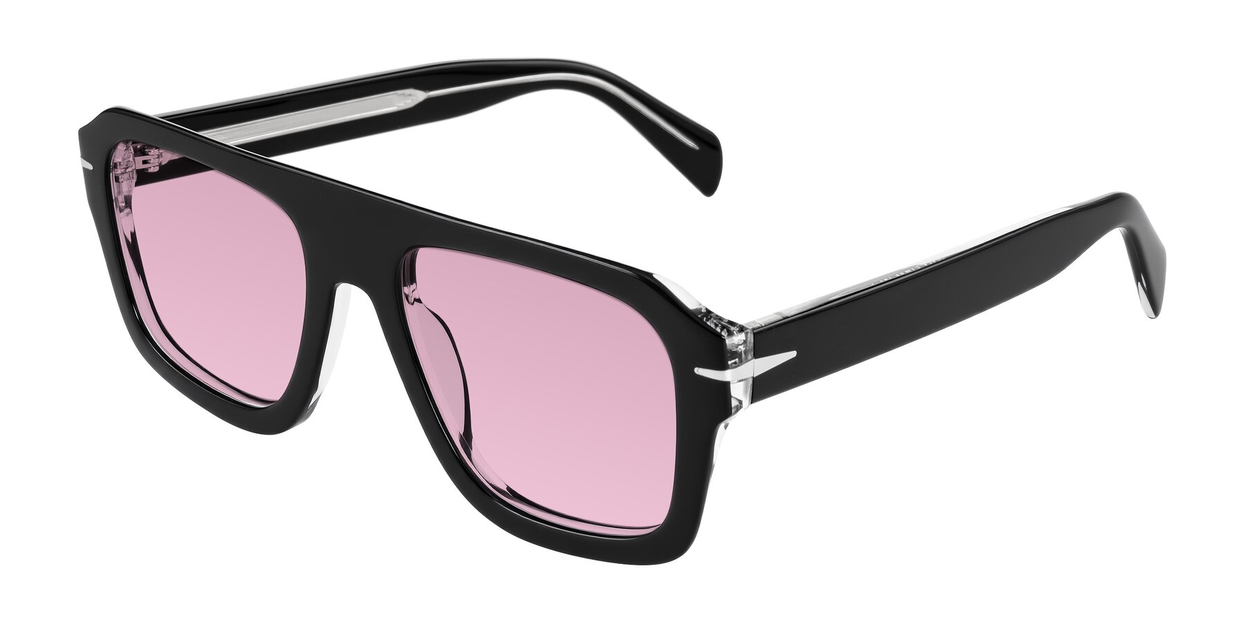 Angle of Petenwell in Black/Clear with Light Wine Tinted Lenses
