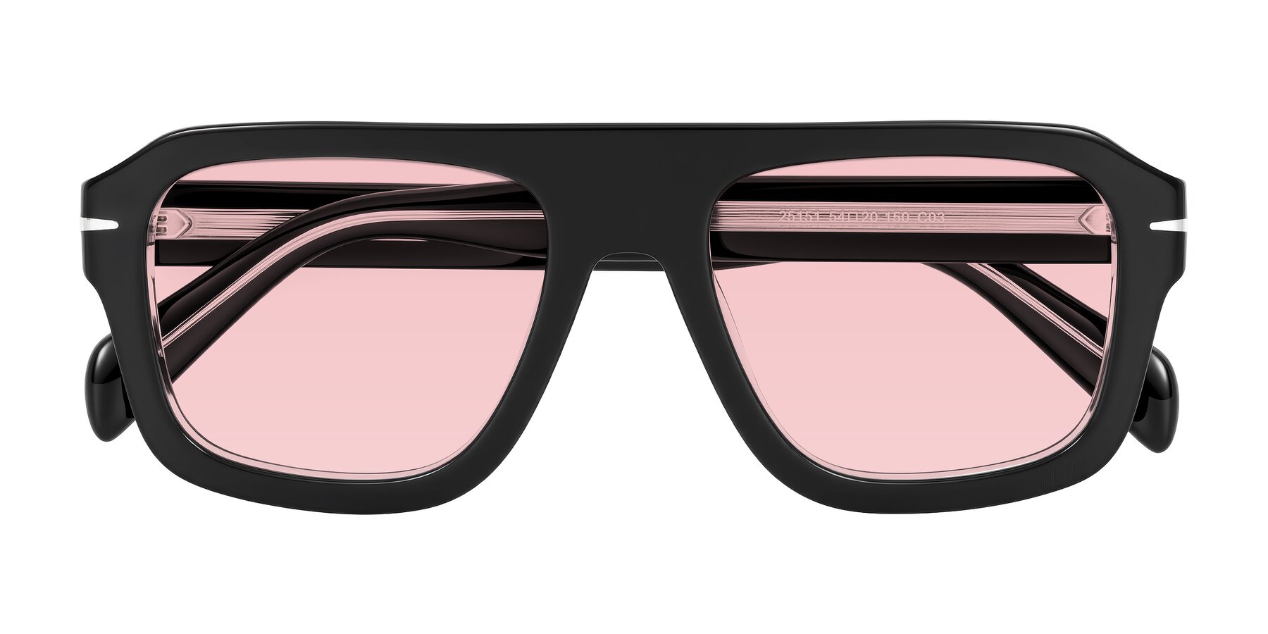 Folded Front of Petenwell in Black/Clear with Light Garnet Tinted Lenses