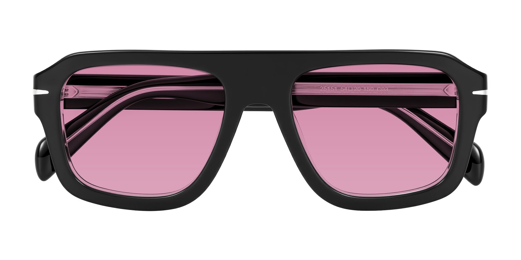 Folded Front of Petenwell in Black/Clear with Medium Wine Tinted Lenses