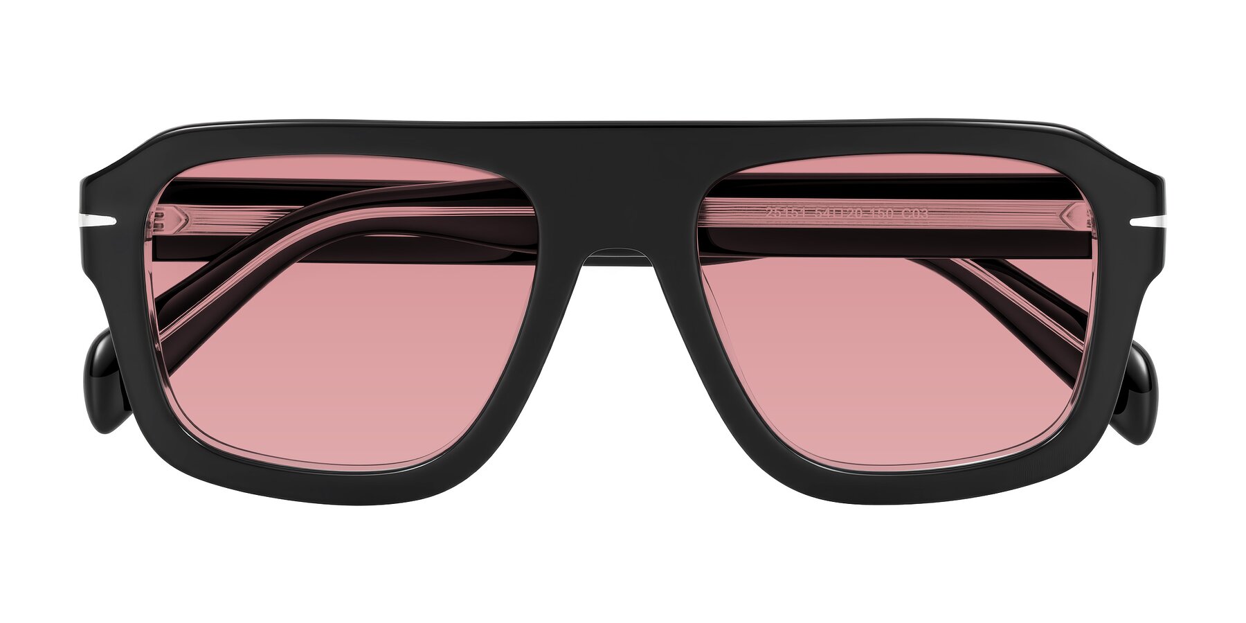 Folded Front of Petenwell in Black/Clear with Medium Garnet Tinted Lenses