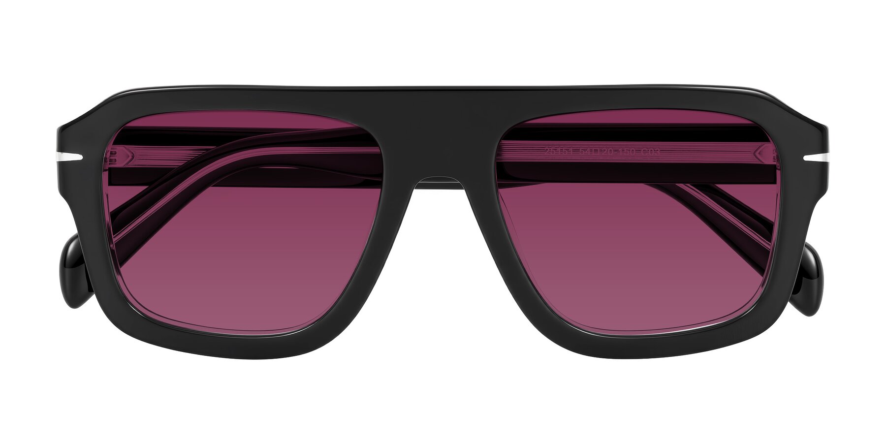 Folded Front of Petenwell in Black/Clear with Wine Tinted Lenses