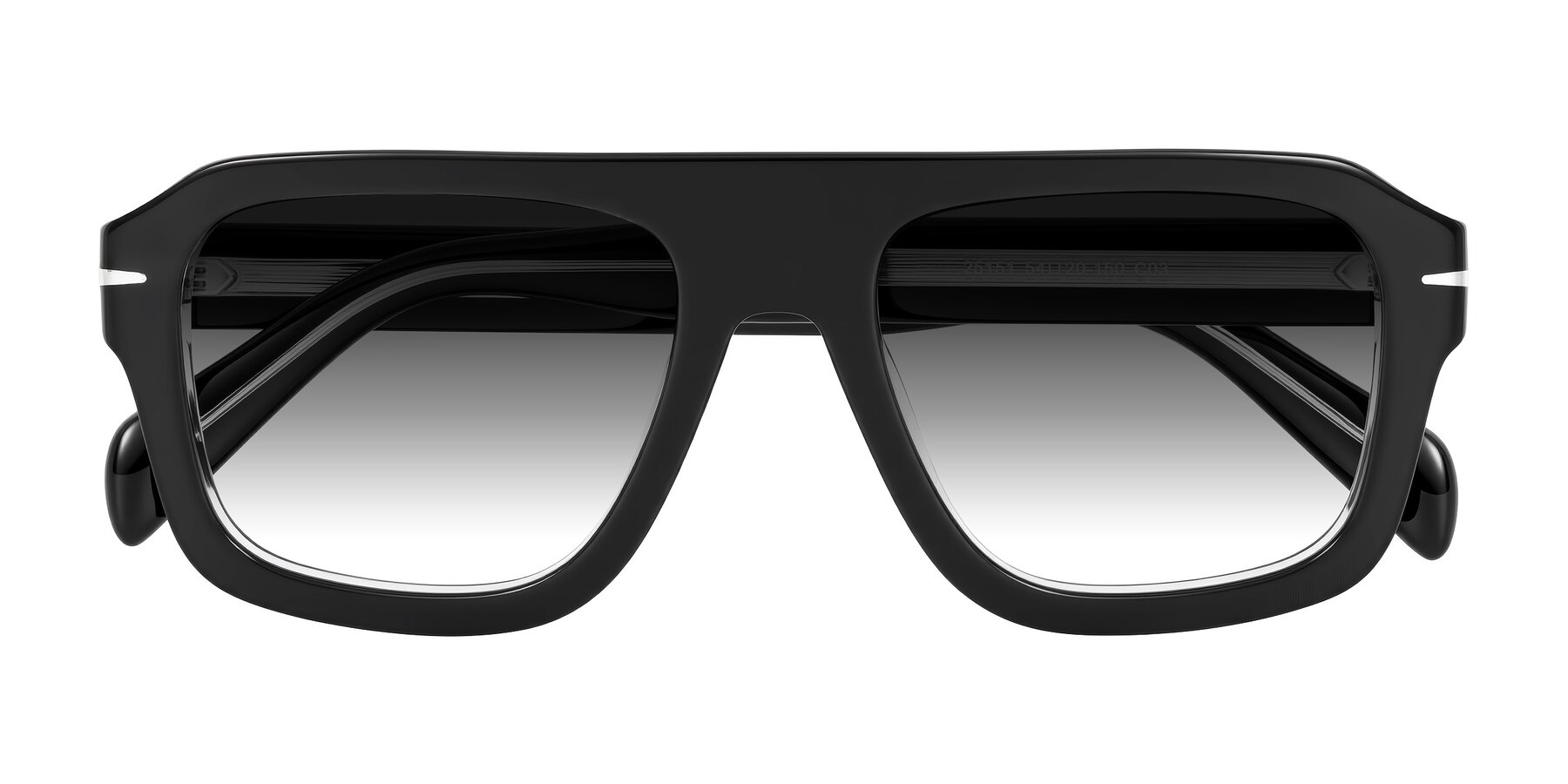 Folded Front of Petenwell in Black/Clear with Gray Gradient Lenses