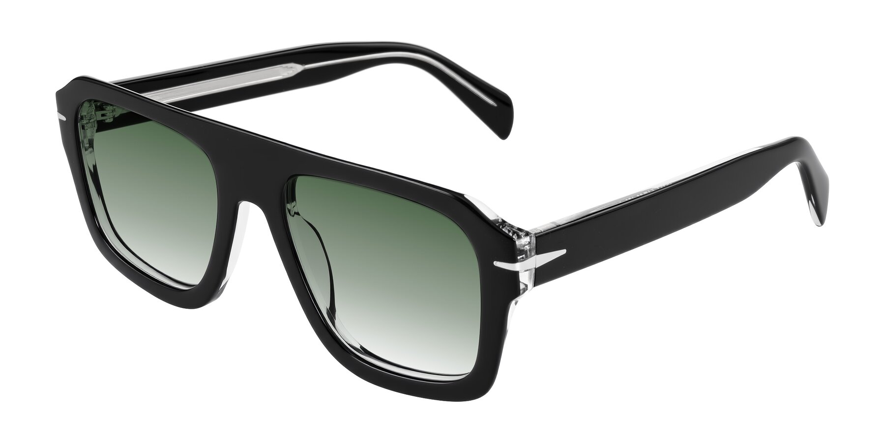 Angle of Petenwell in Black/Clear with Green Gradient Lenses