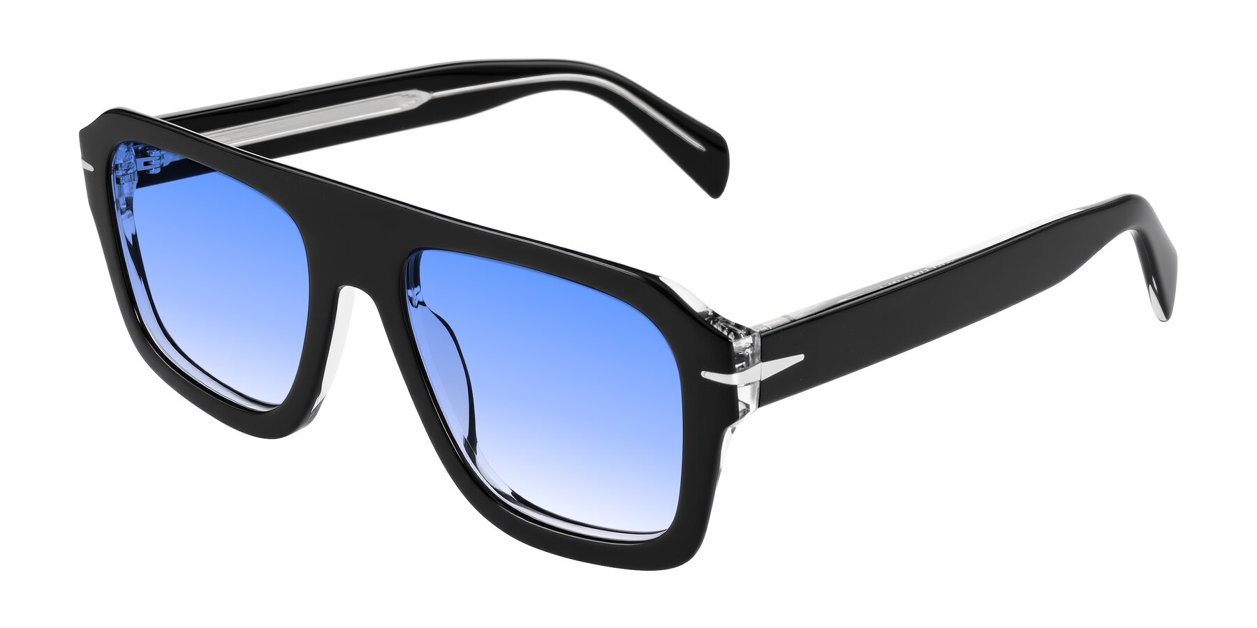 Angle of Petenwell in Black/Clear with Blue Gradient Lenses