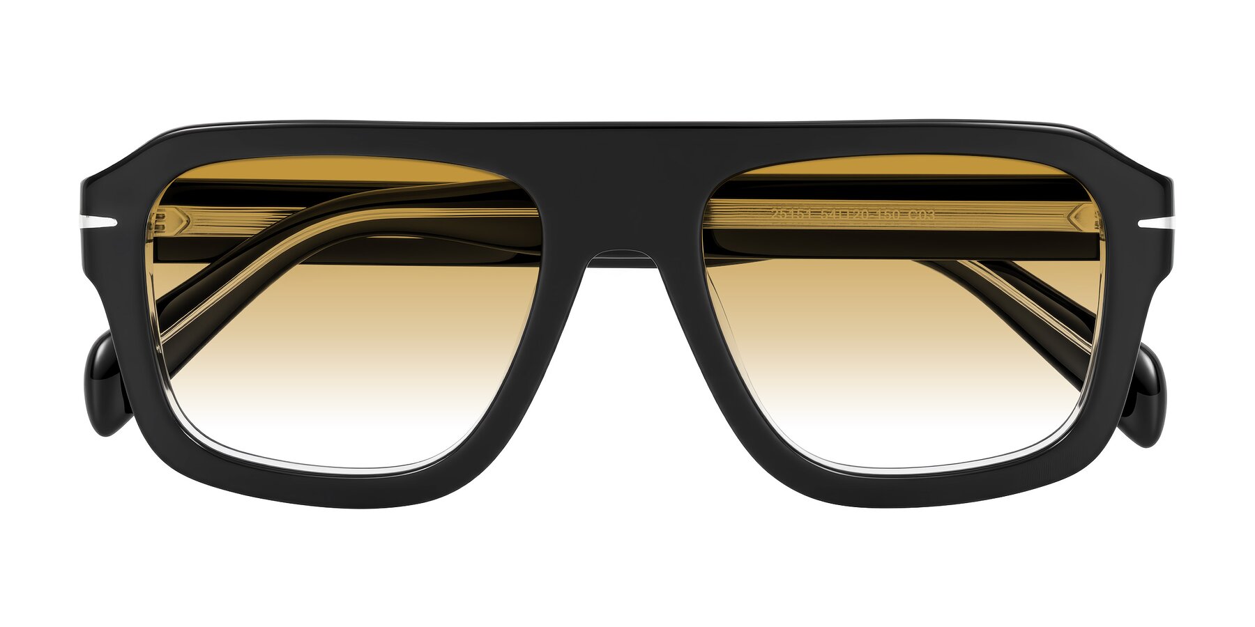Folded Front of Petenwell in Black/Clear with Champagne Gradient Lenses