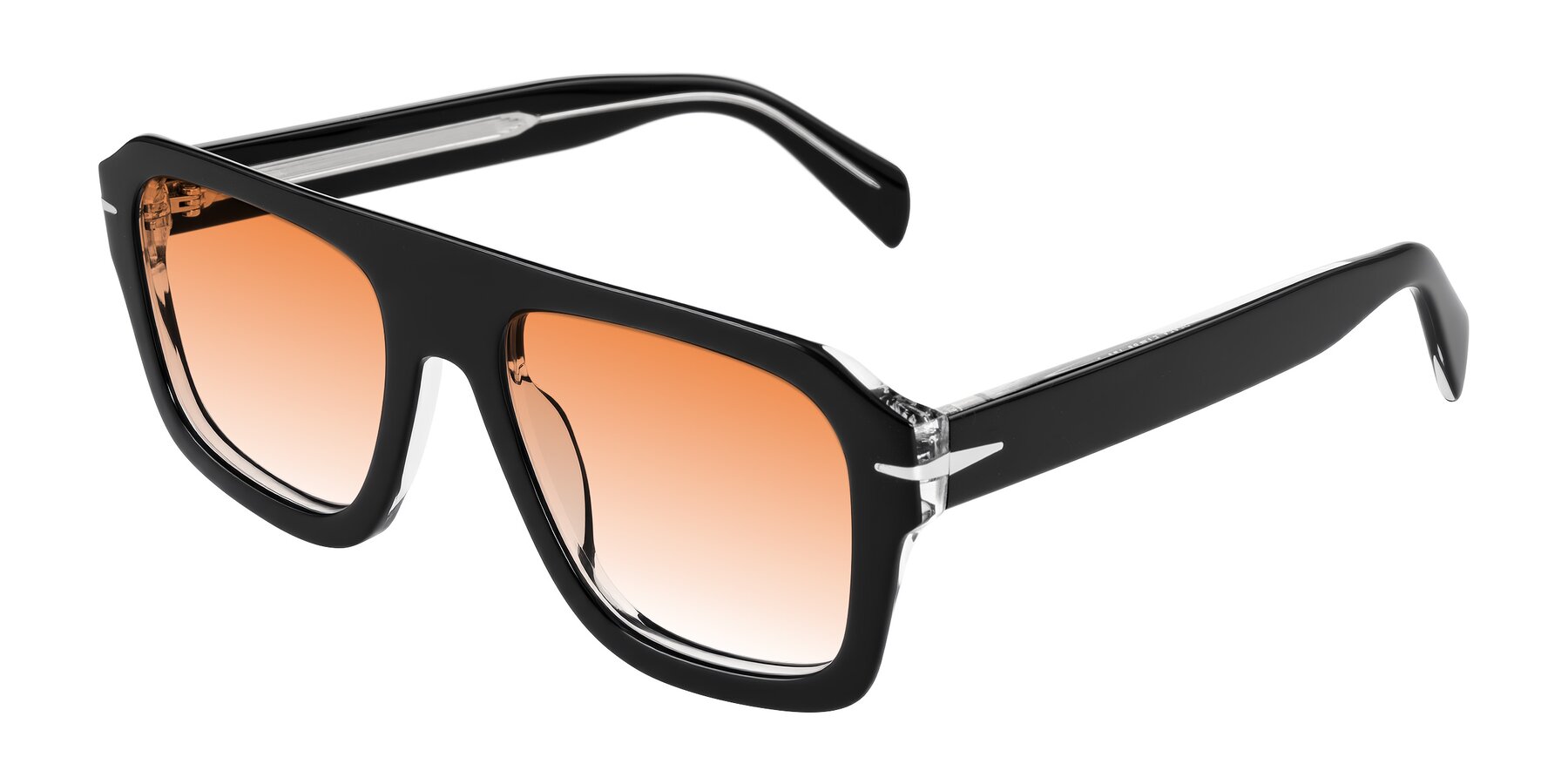 Angle of Petenwell in Black/Clear with Orange Gradient Lenses