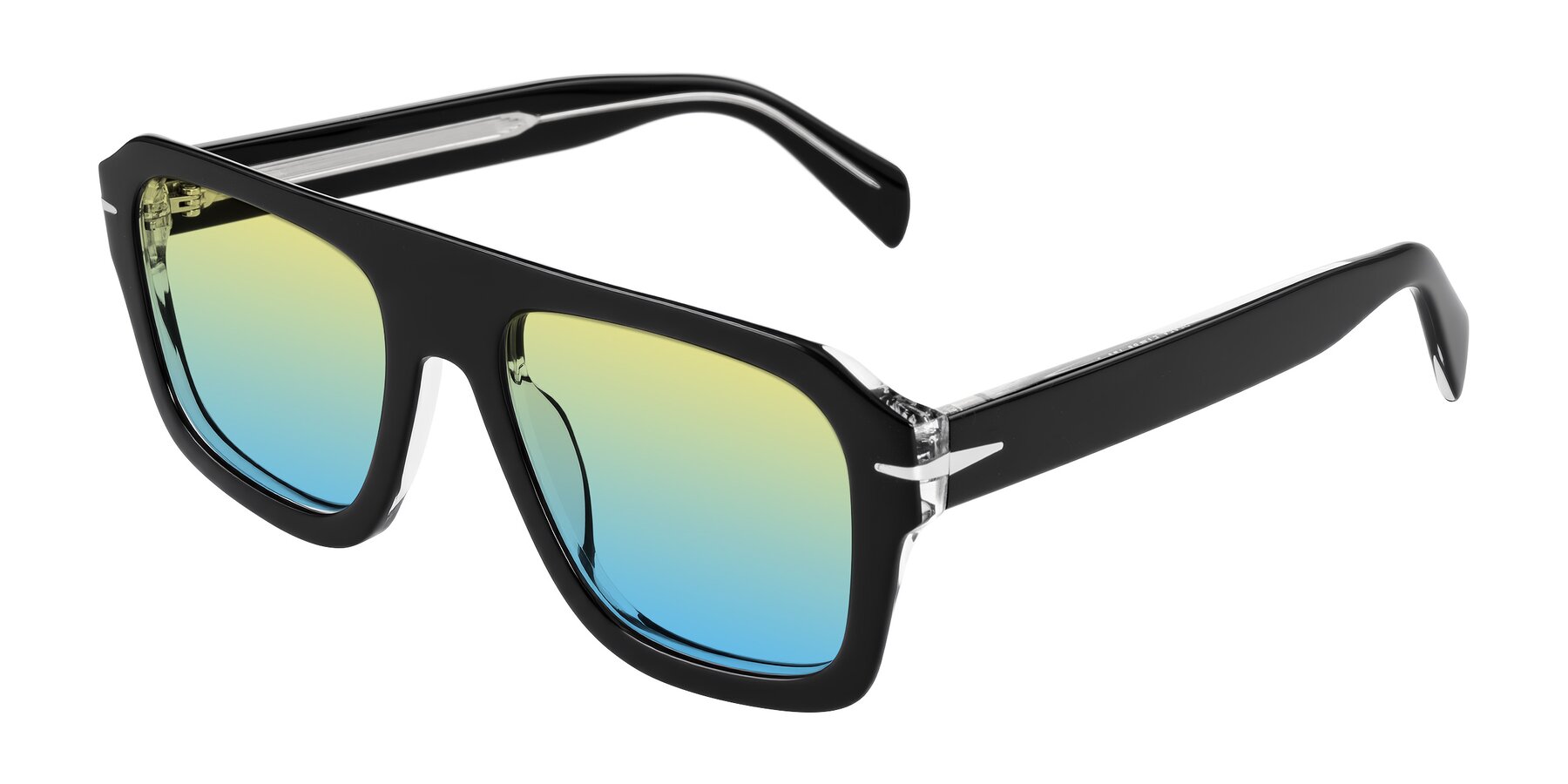 Angle of Petenwell in Black/Clear with Yellow / Blue Gradient Lenses