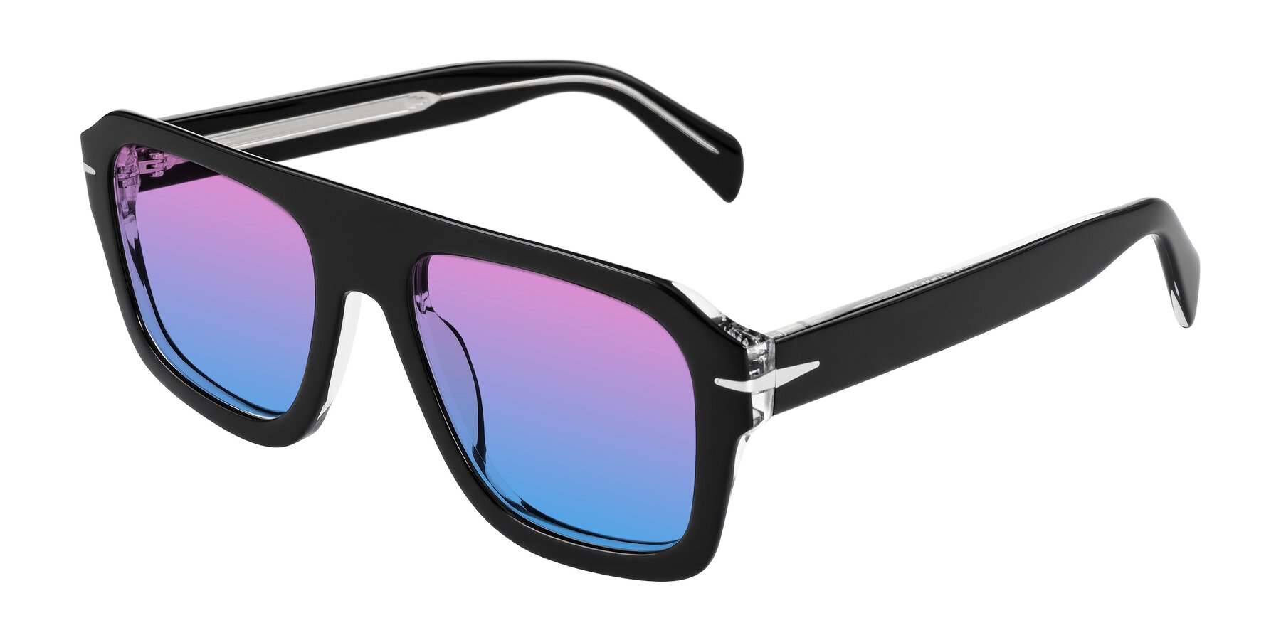 Angle of Petenwell in Black/Clear with Pink / Blue Gradient Lenses