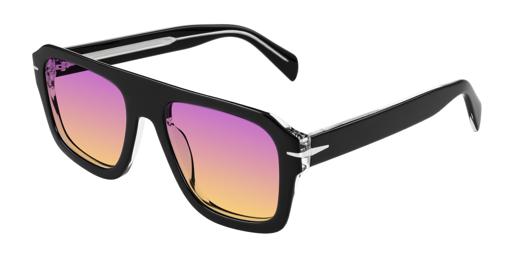 Angle of Petenwell in Black/Clear with Purple / Yellow Gradient Lenses