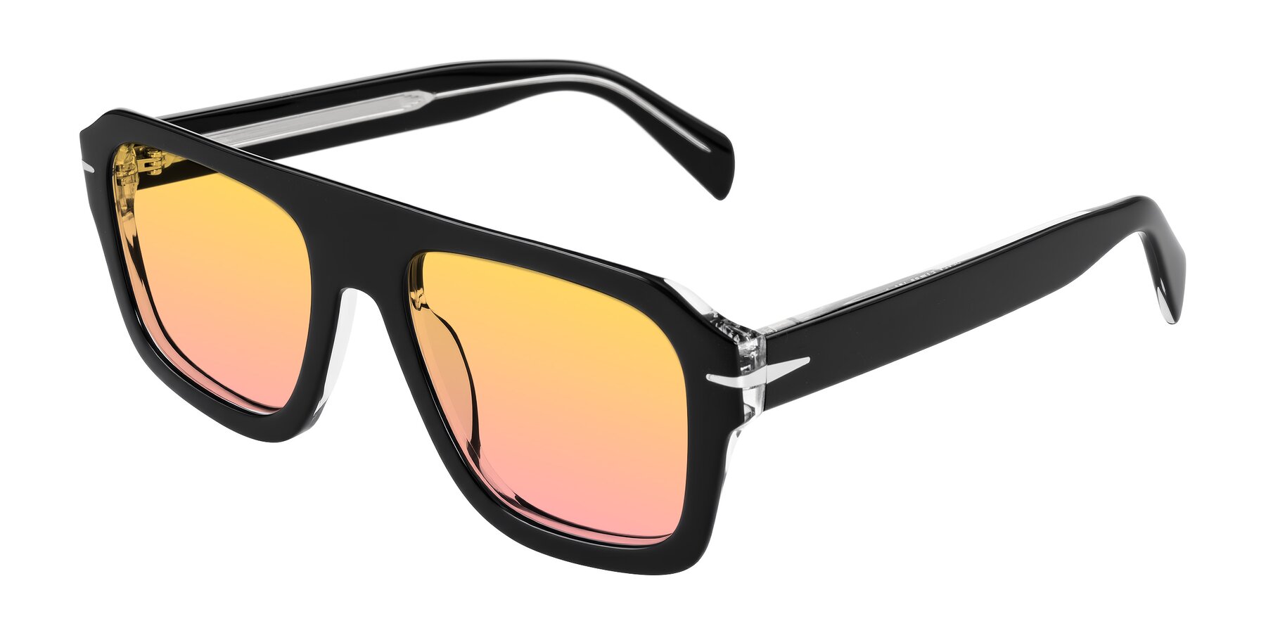 Angle of Petenwell in Black/Clear with Yellow / Pink Gradient Lenses