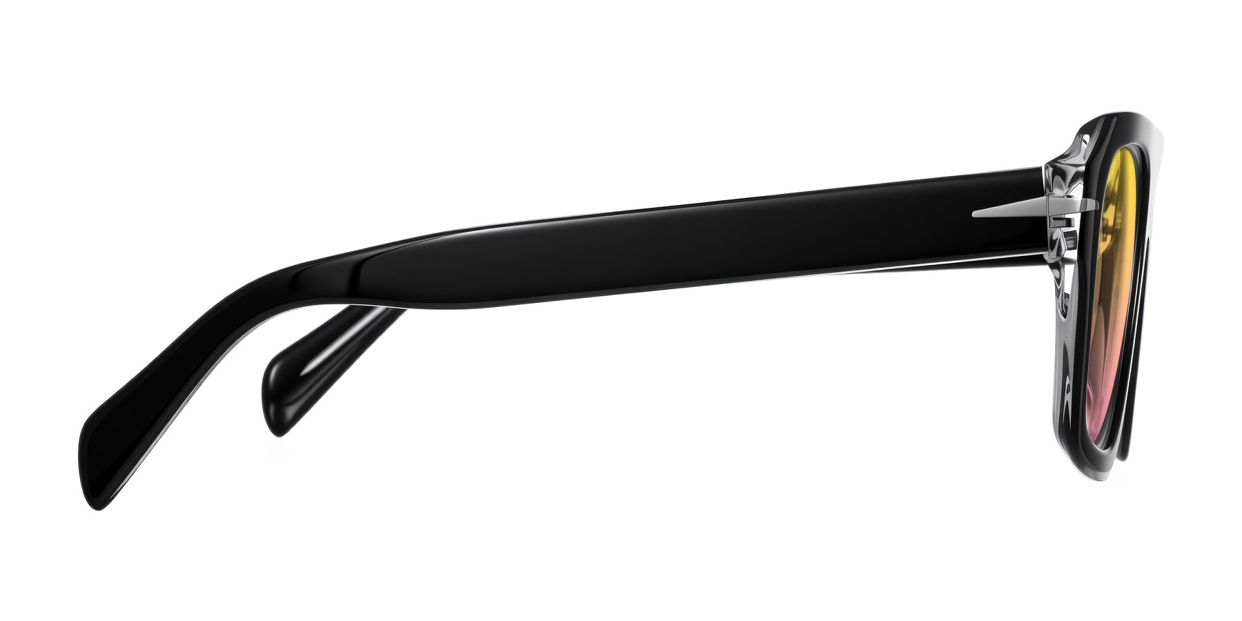 Side of Petenwell in Black/Clear with Yellow / Pink Gradient Lenses