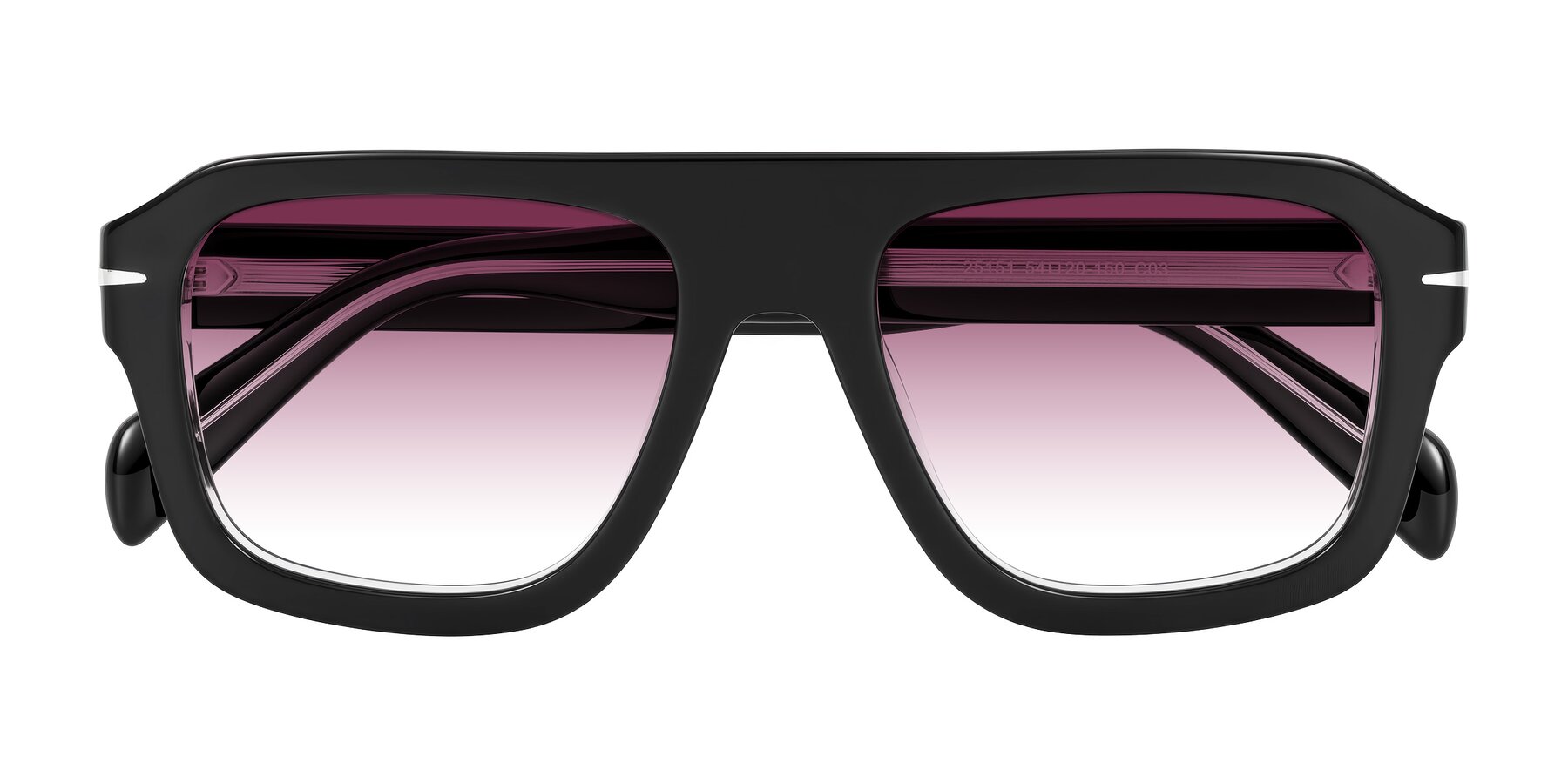 Folded Front of Petenwell in Black/Clear with Wine Gradient Lenses