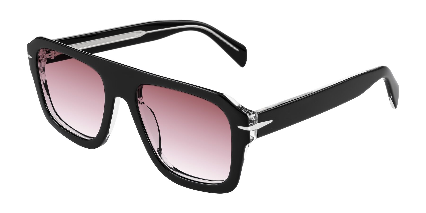 Angle of Petenwell in Black/Clear with Garnet Gradient Lenses