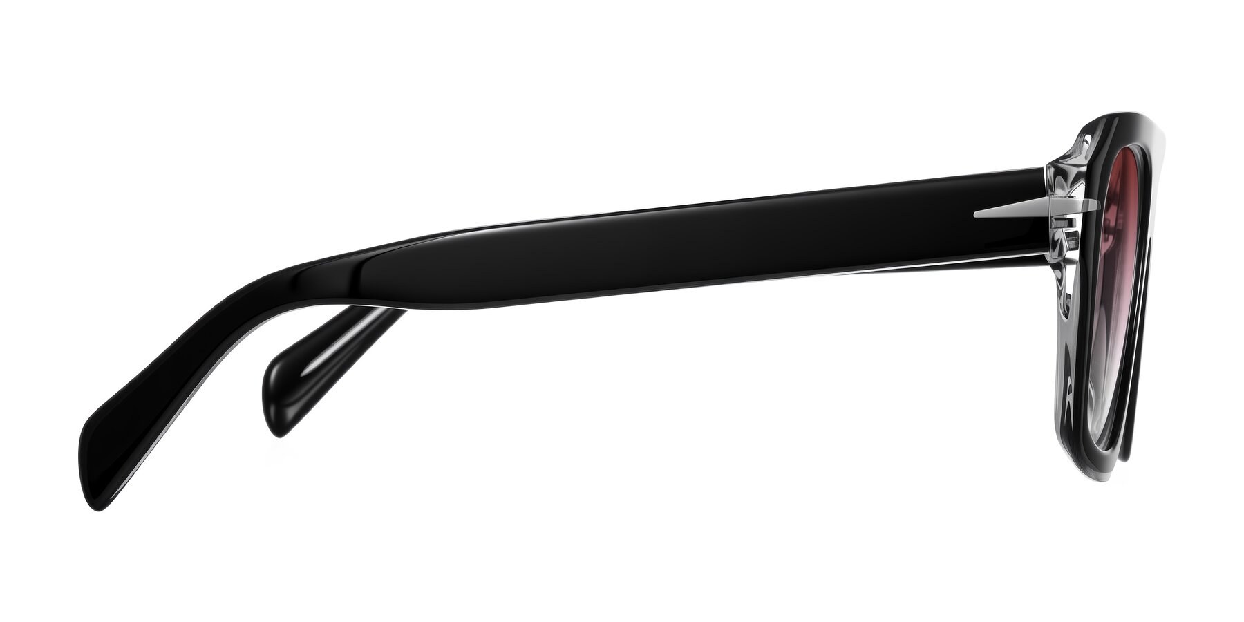 Side of Petenwell in Black/Clear with Garnet Gradient Lenses