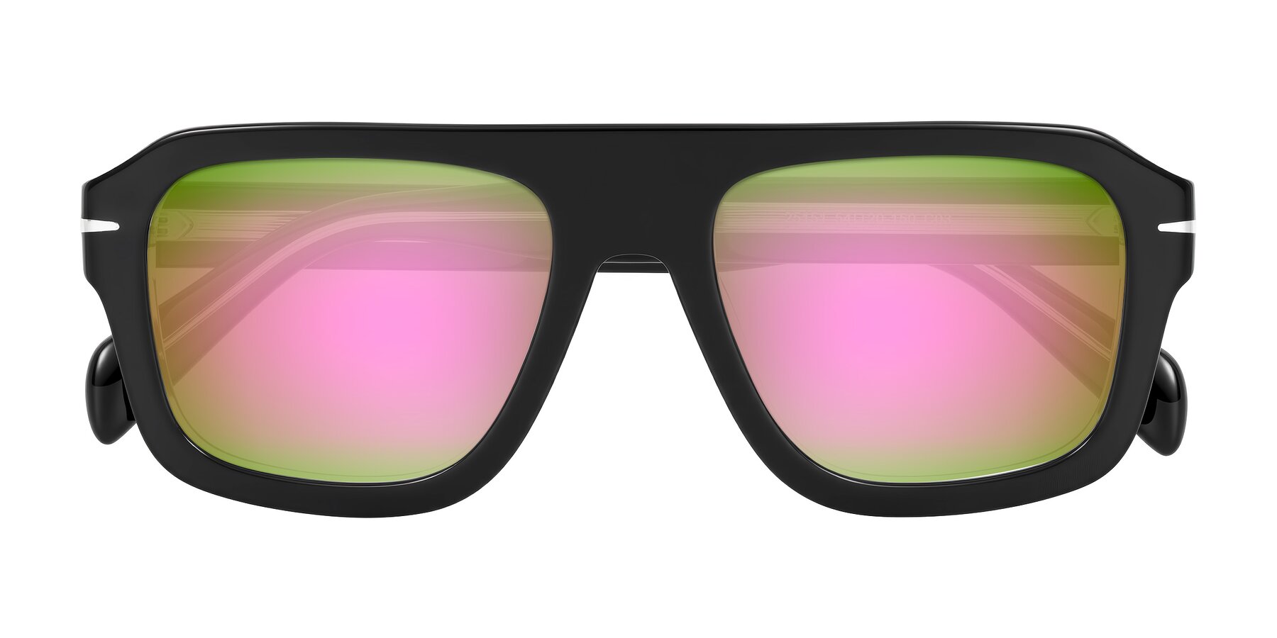 Folded Front of Petenwell in Black/Clear with Pink Mirrored Lenses