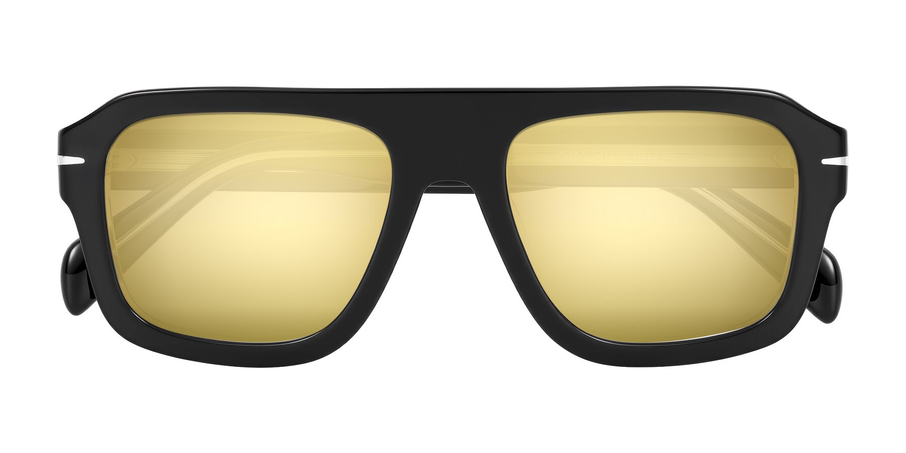 Folded Front of Petenwell in Black/Clear with Gold Mirrored Lenses