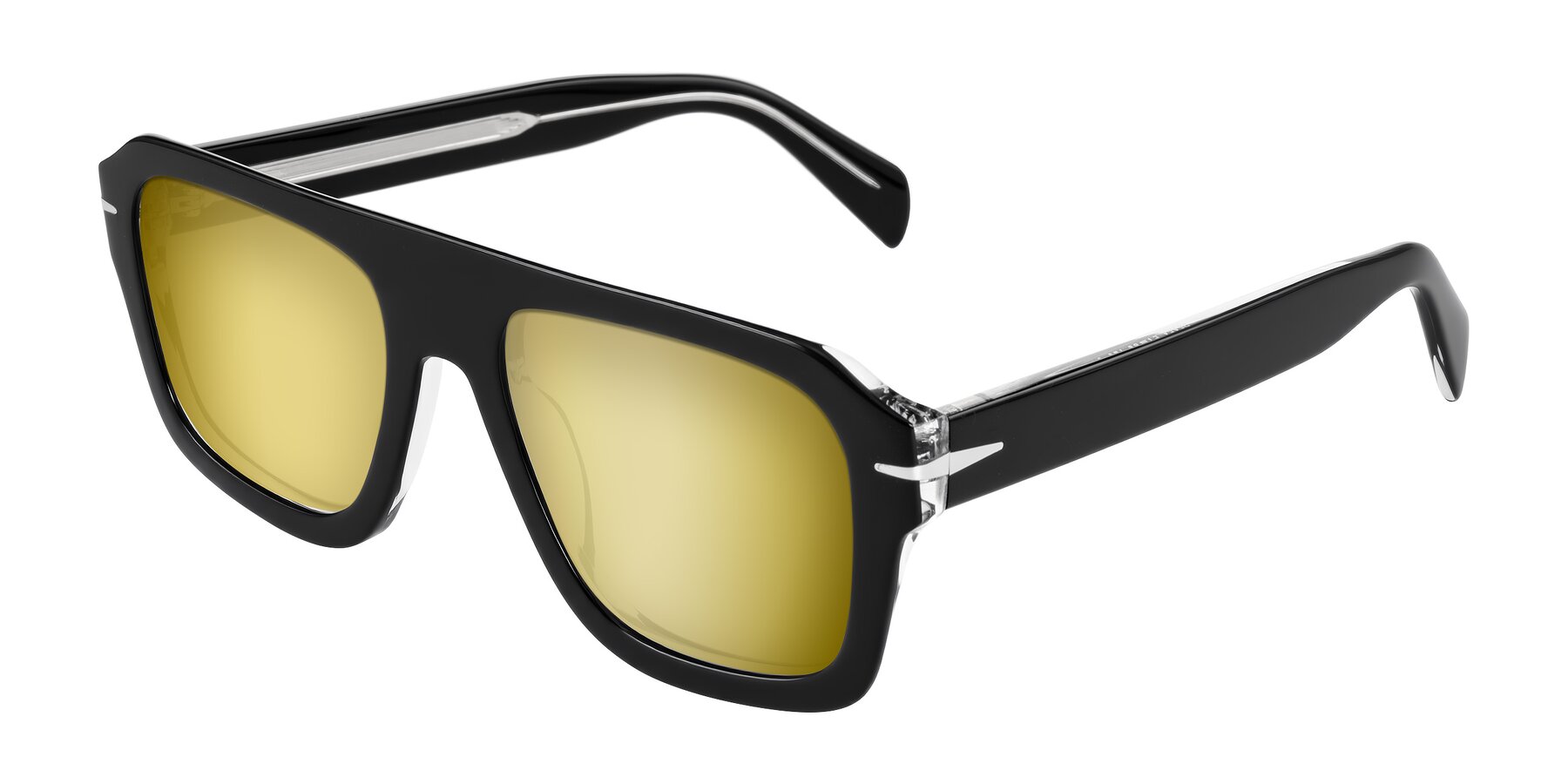Angle of Petenwell in Black/Clear with Gold Mirrored Lenses
