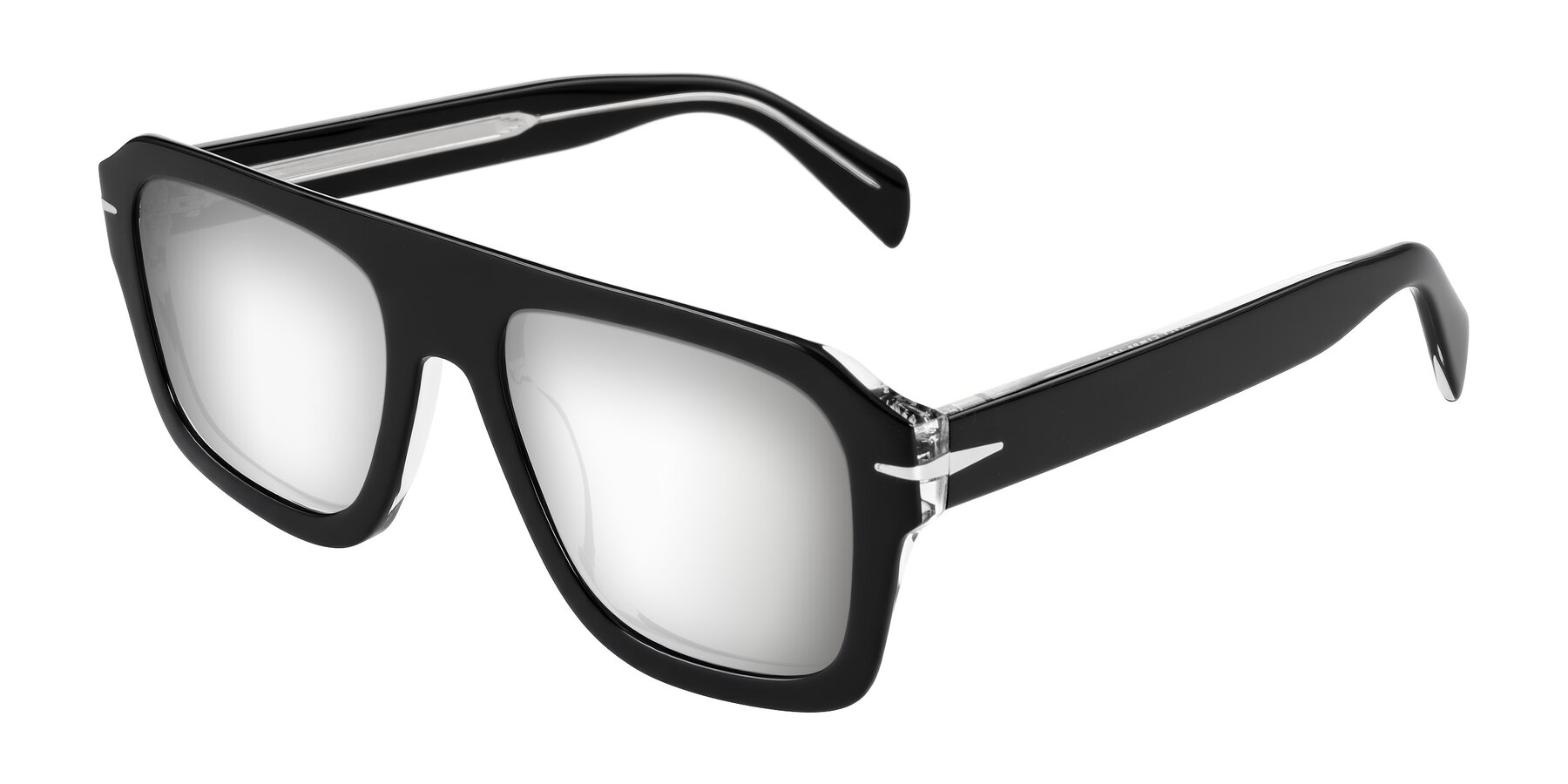 Angle of Petenwell in Black/Clear with Silver Mirrored Lenses