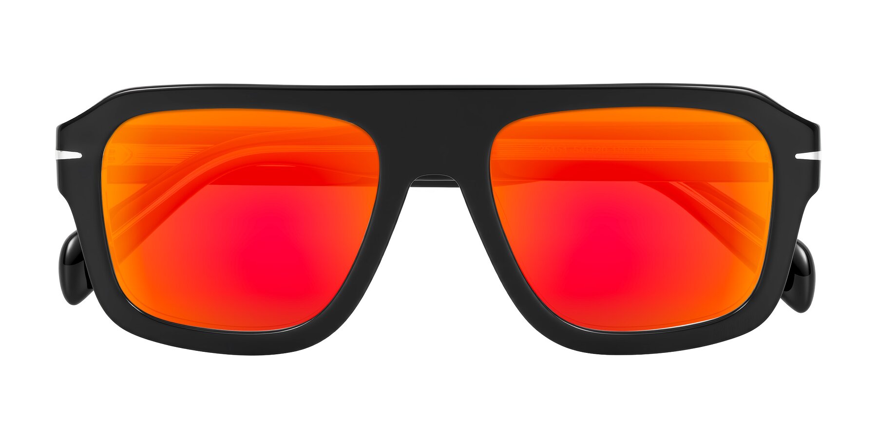 Folded Front of Petenwell in Black/Clear with Red Gold Mirrored Lenses