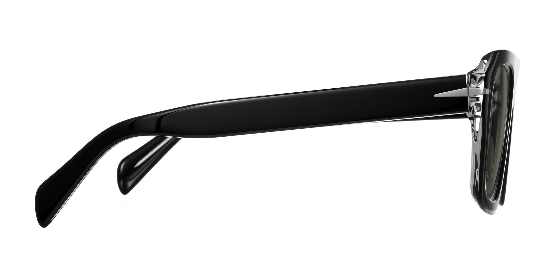 Side of Petenwell in Black/Clear with Gray Polarized Lenses