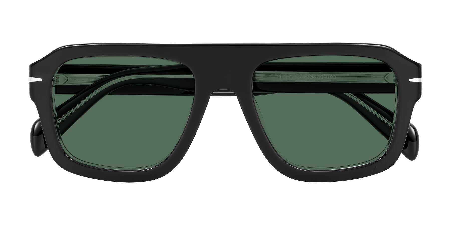Folded Front of Petenwell in Black/Clear with Green Polarized Lenses