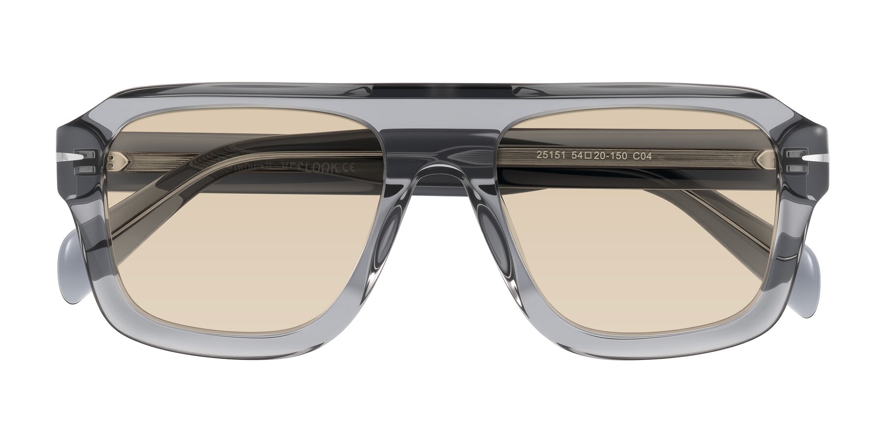 Folded Front of Petenwell in Transparent Gray with Light Brown Tinted Lenses