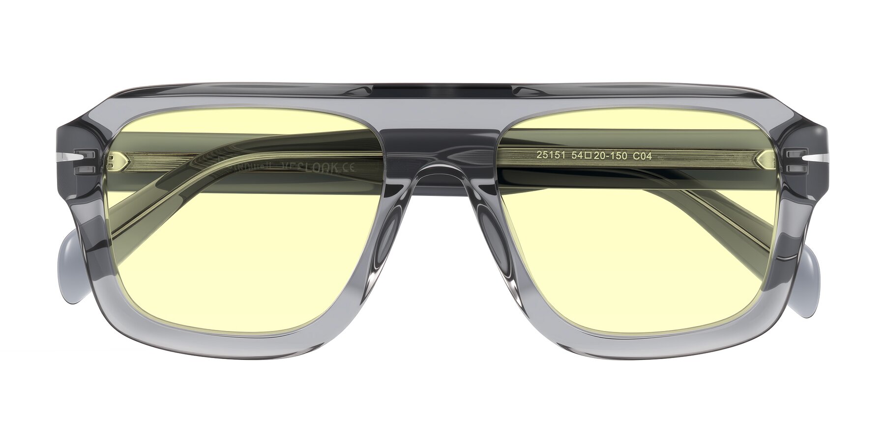 Folded Front of Petenwell in Transparent Gray with Light Yellow Tinted Lenses