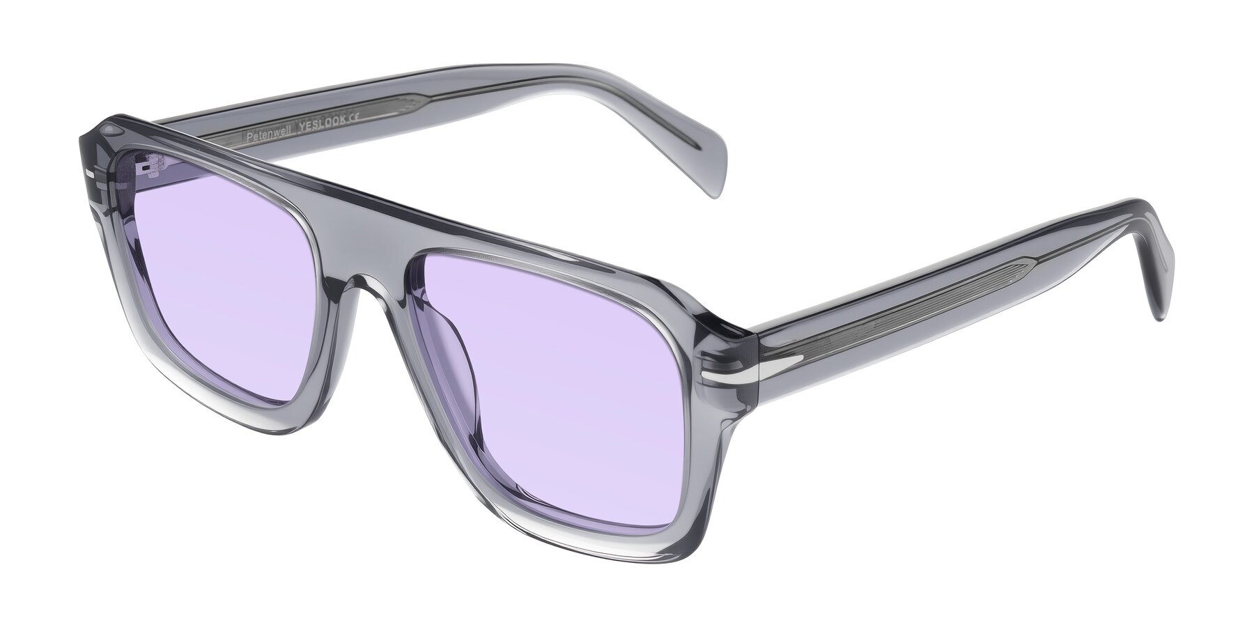 Angle of Petenwell in Transparent Gray with Light Purple Tinted Lenses