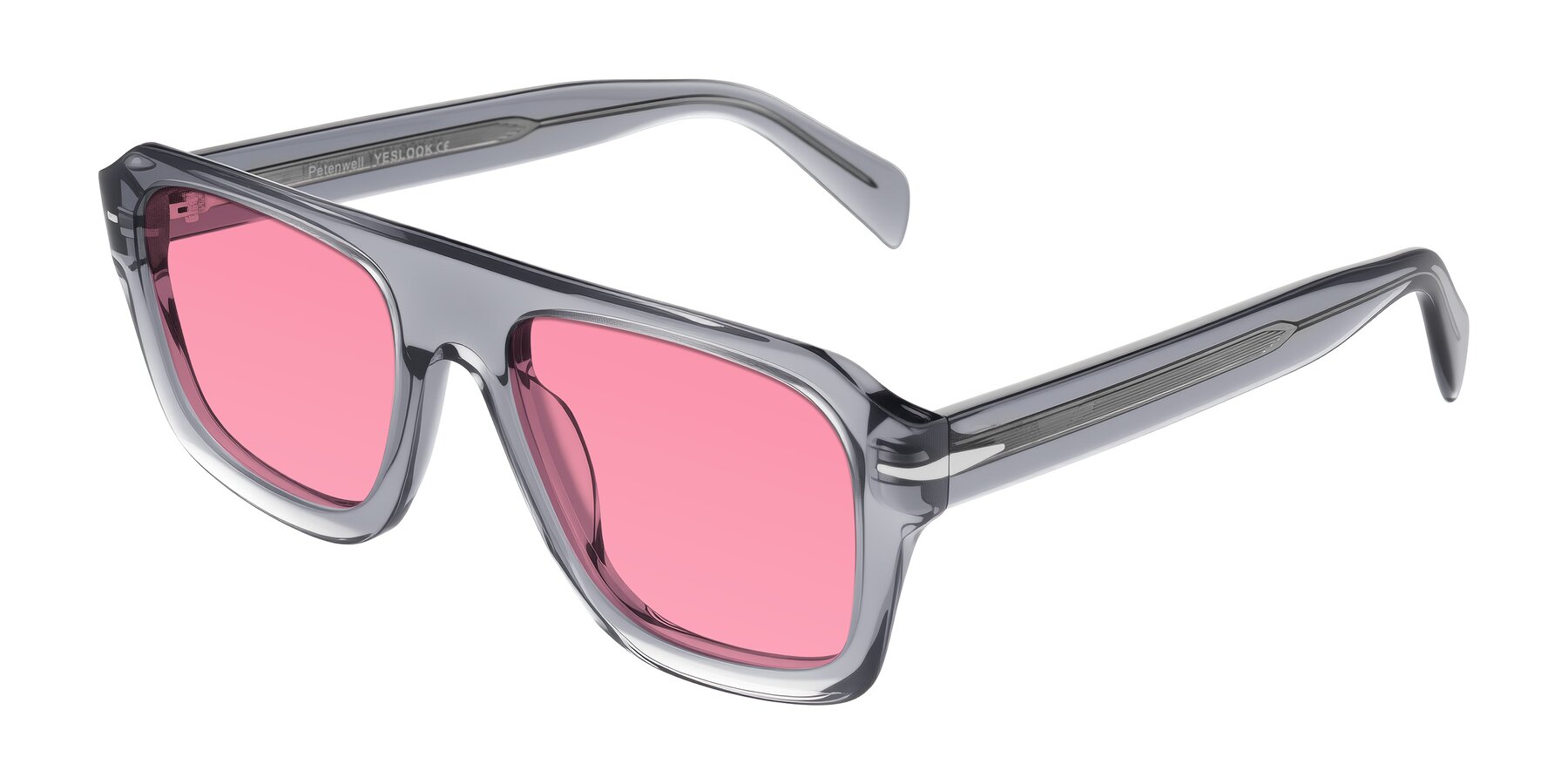 Angle of Petenwell in Transparent Gray with Pink Tinted Lenses