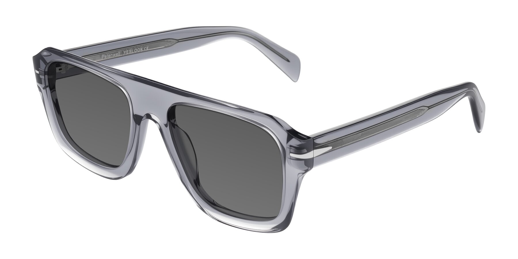 Angle of Petenwell in Transparent Gray with Medium Gray Tinted Lenses