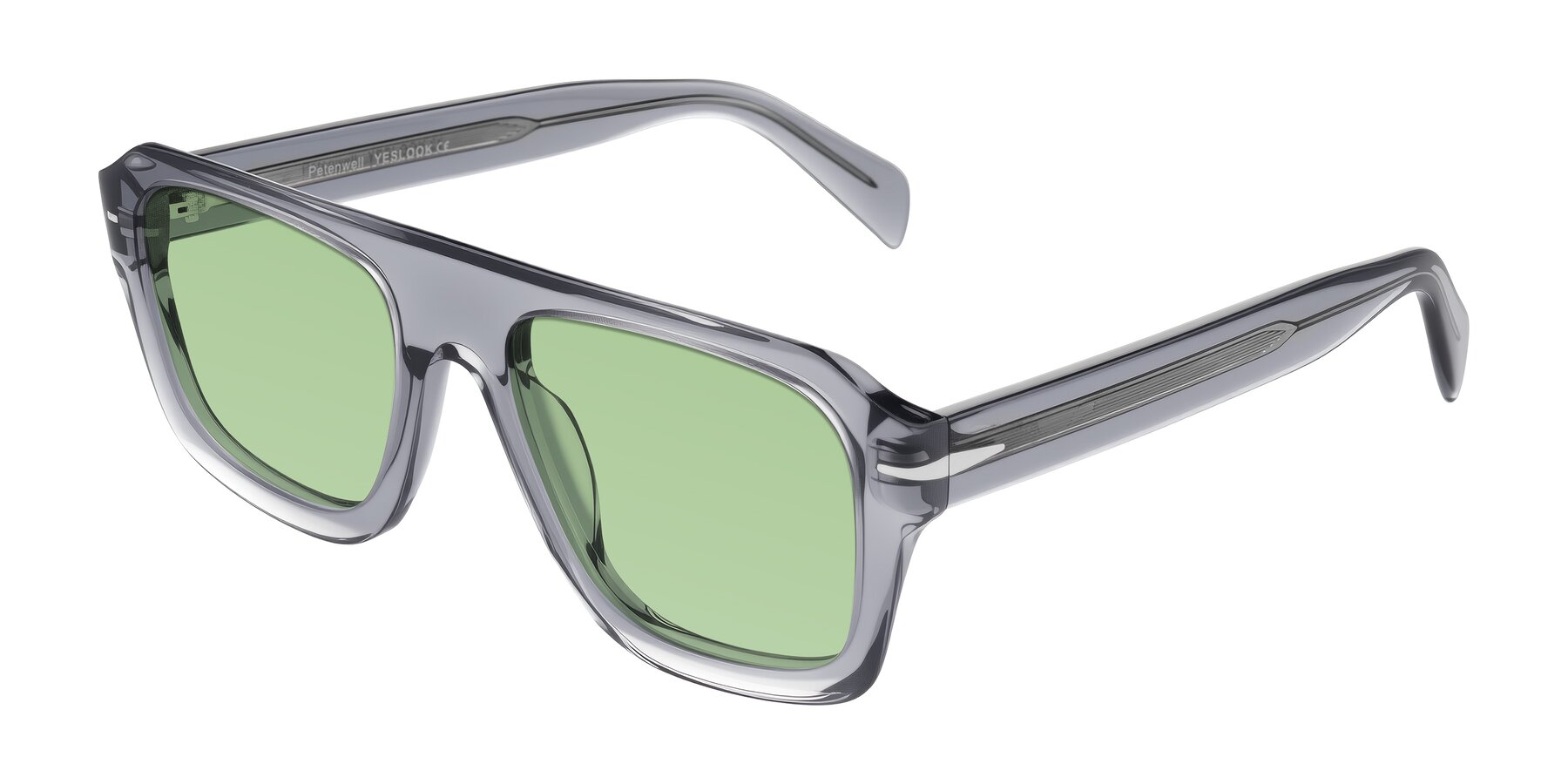 Angle of Petenwell in Transparent Gray with Medium Green Tinted Lenses