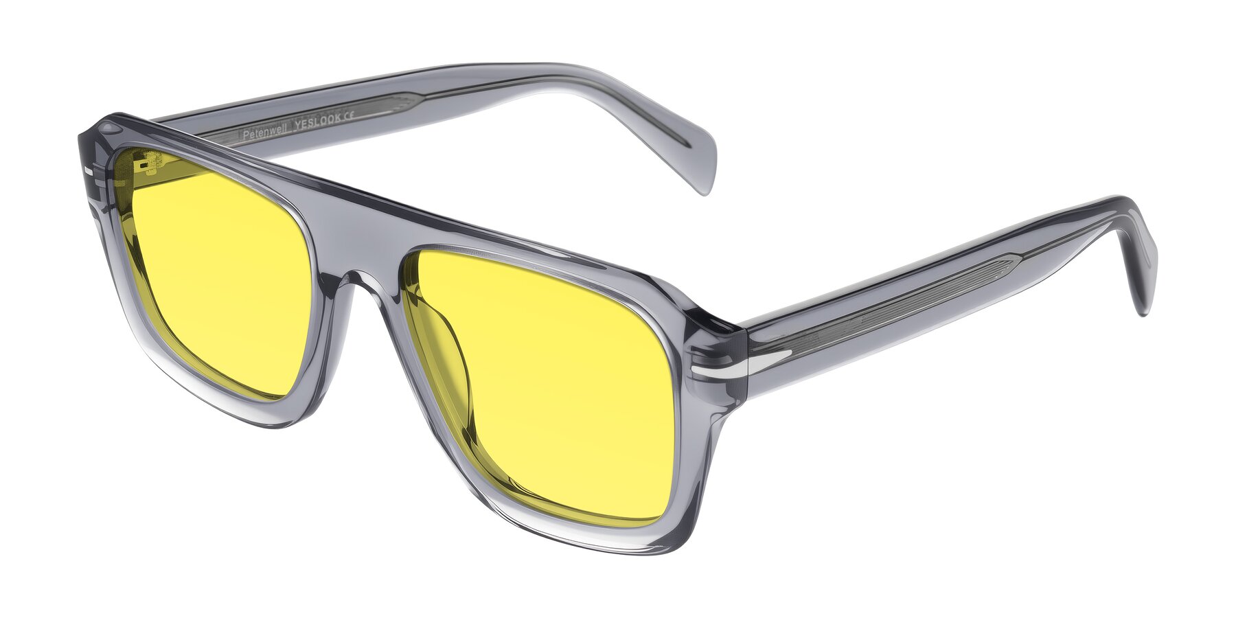 Angle of Petenwell in Transparent Gray with Medium Yellow Tinted Lenses