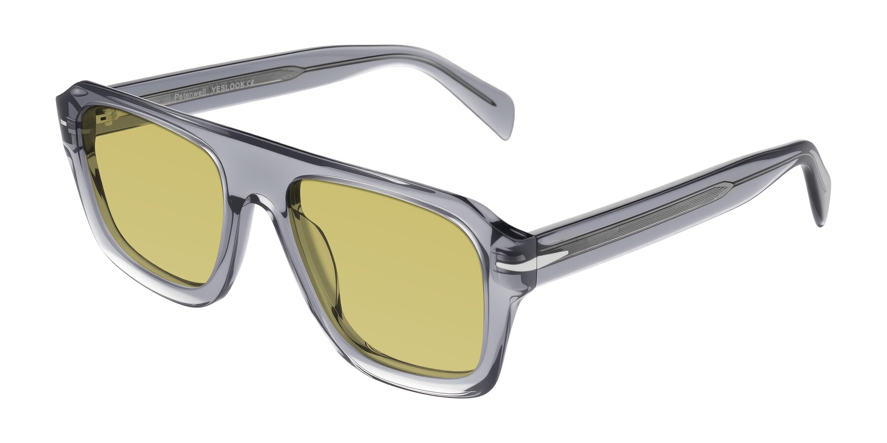 Angle of Petenwell in Transparent Gray with Medium Champagne Tinted Lenses