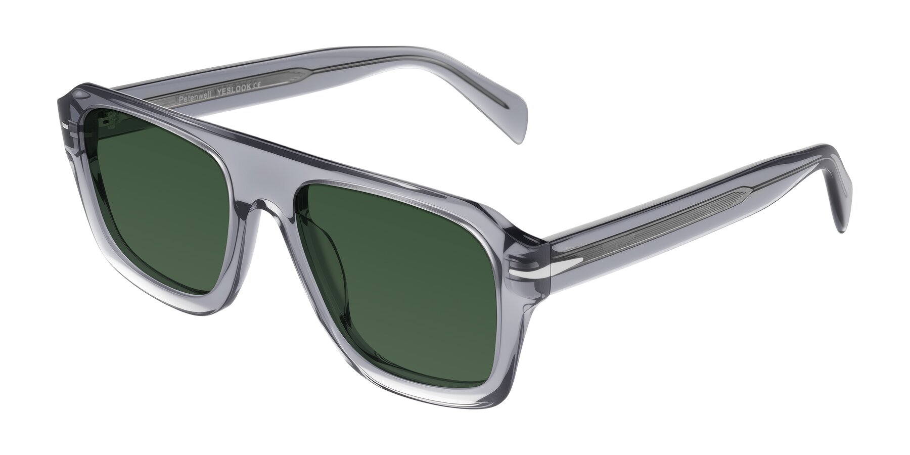 Angle of Petenwell in Transparent Gray with Green Tinted Lenses