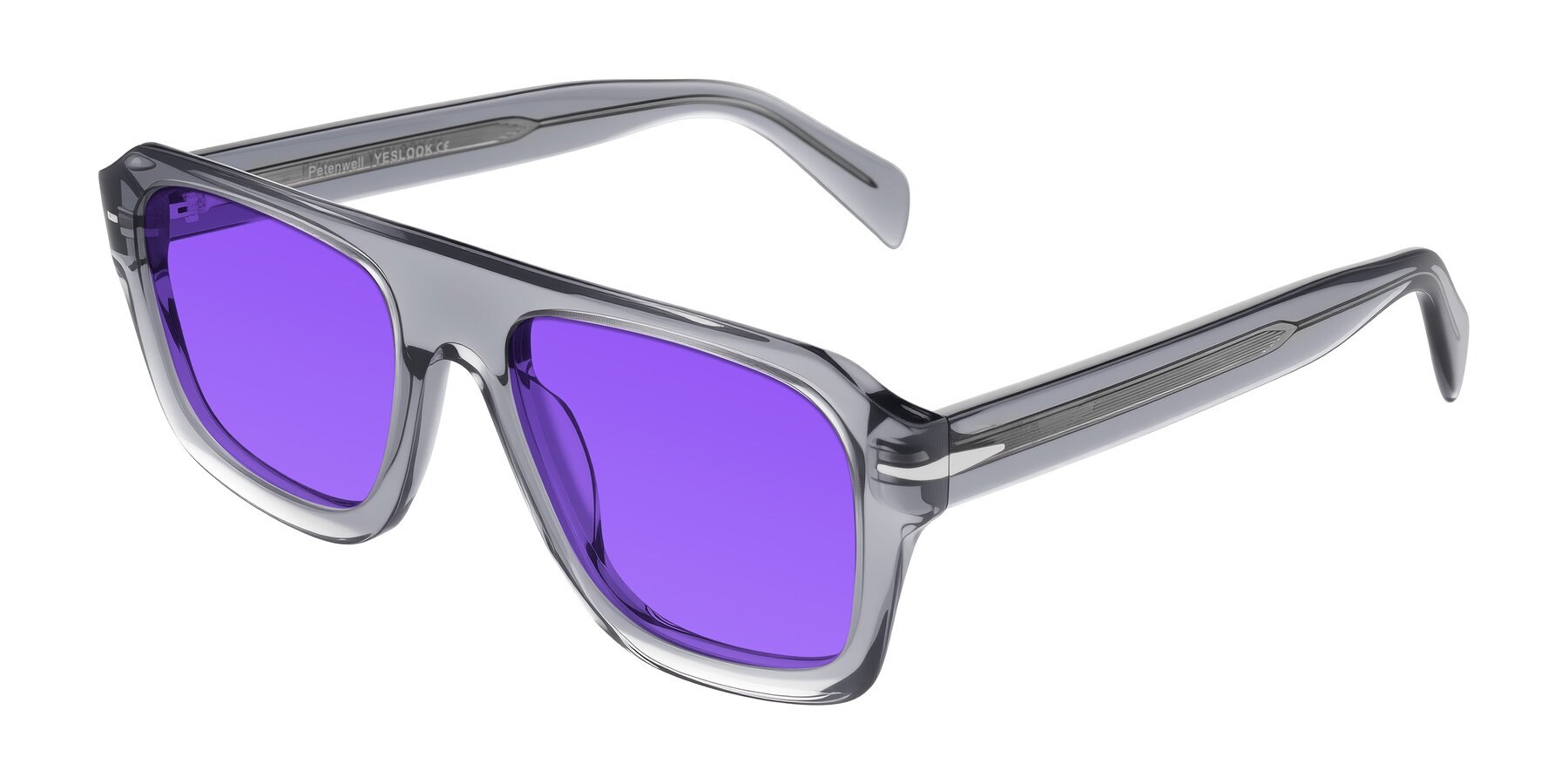 Angle of Petenwell in Transparent Gray with Purple Tinted Lenses