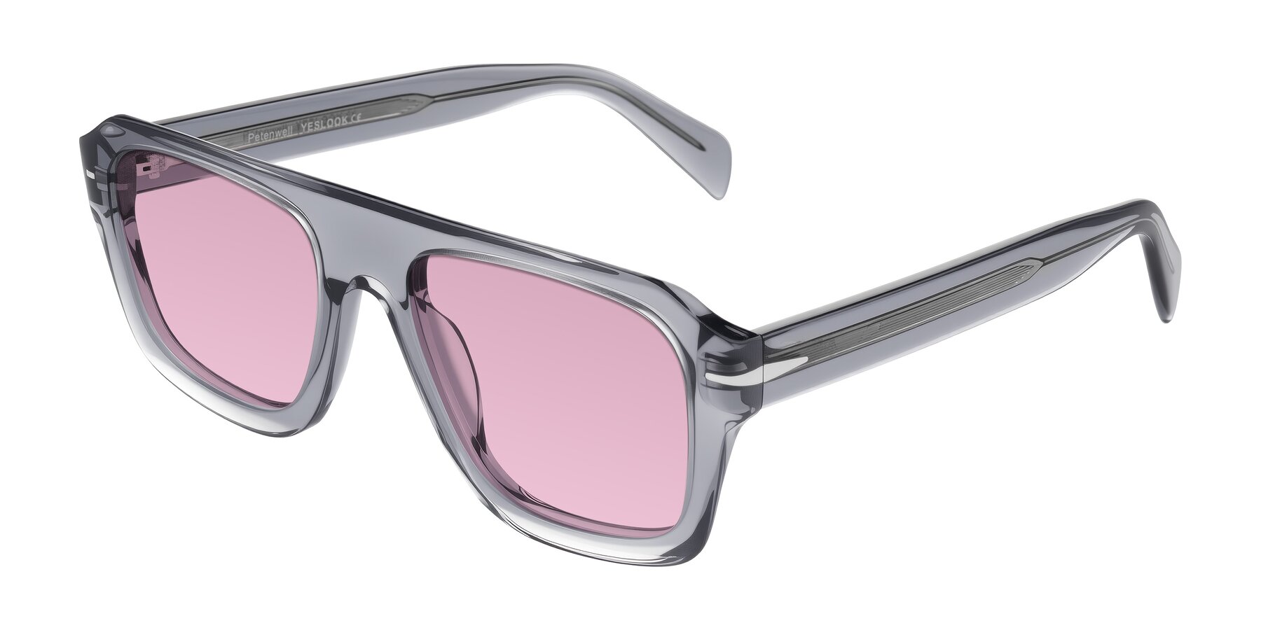 Angle of Petenwell in Transparent Gray with Light Wine Tinted Lenses