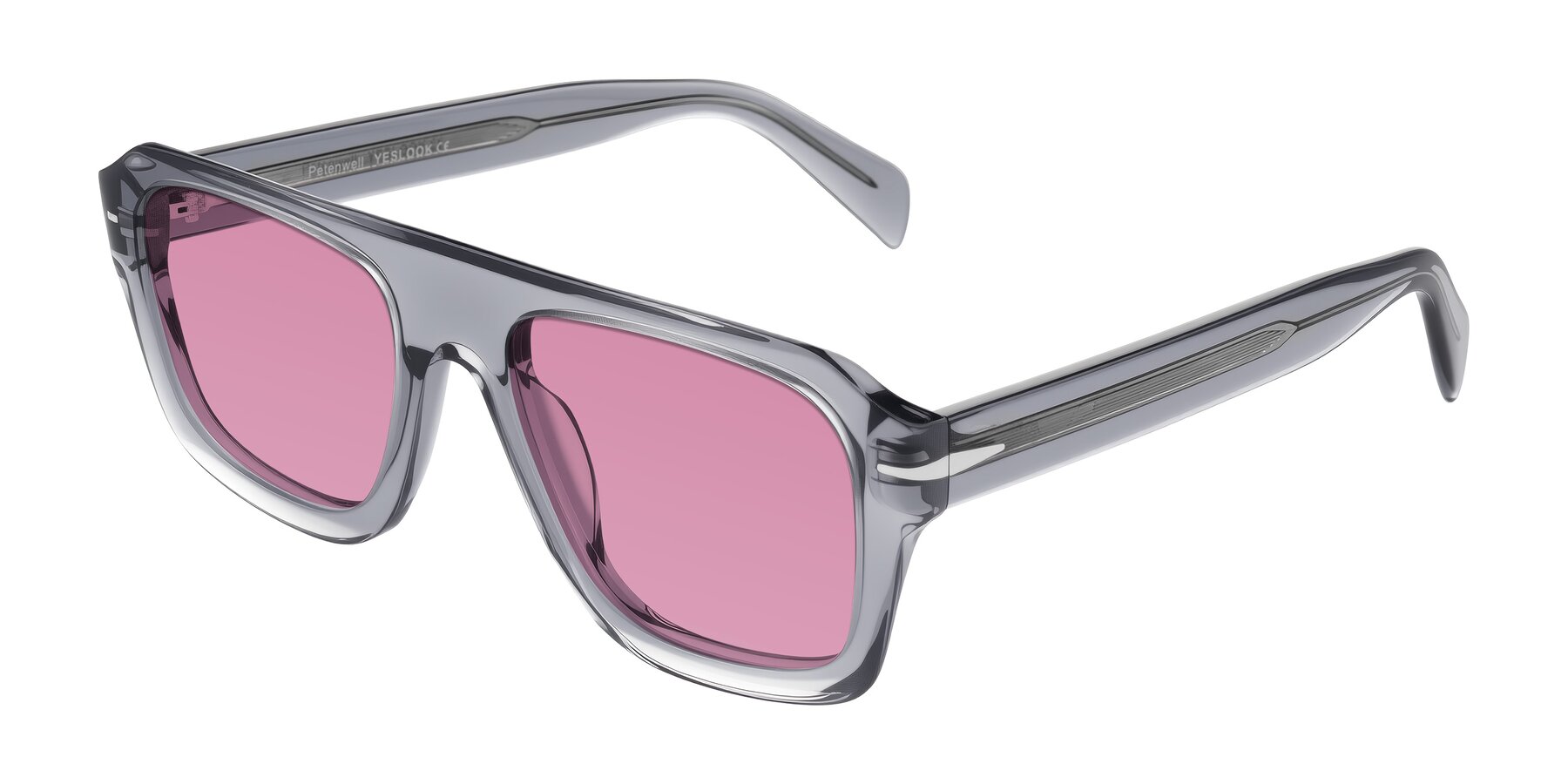Angle of Petenwell in Transparent Gray with Medium Wine Tinted Lenses