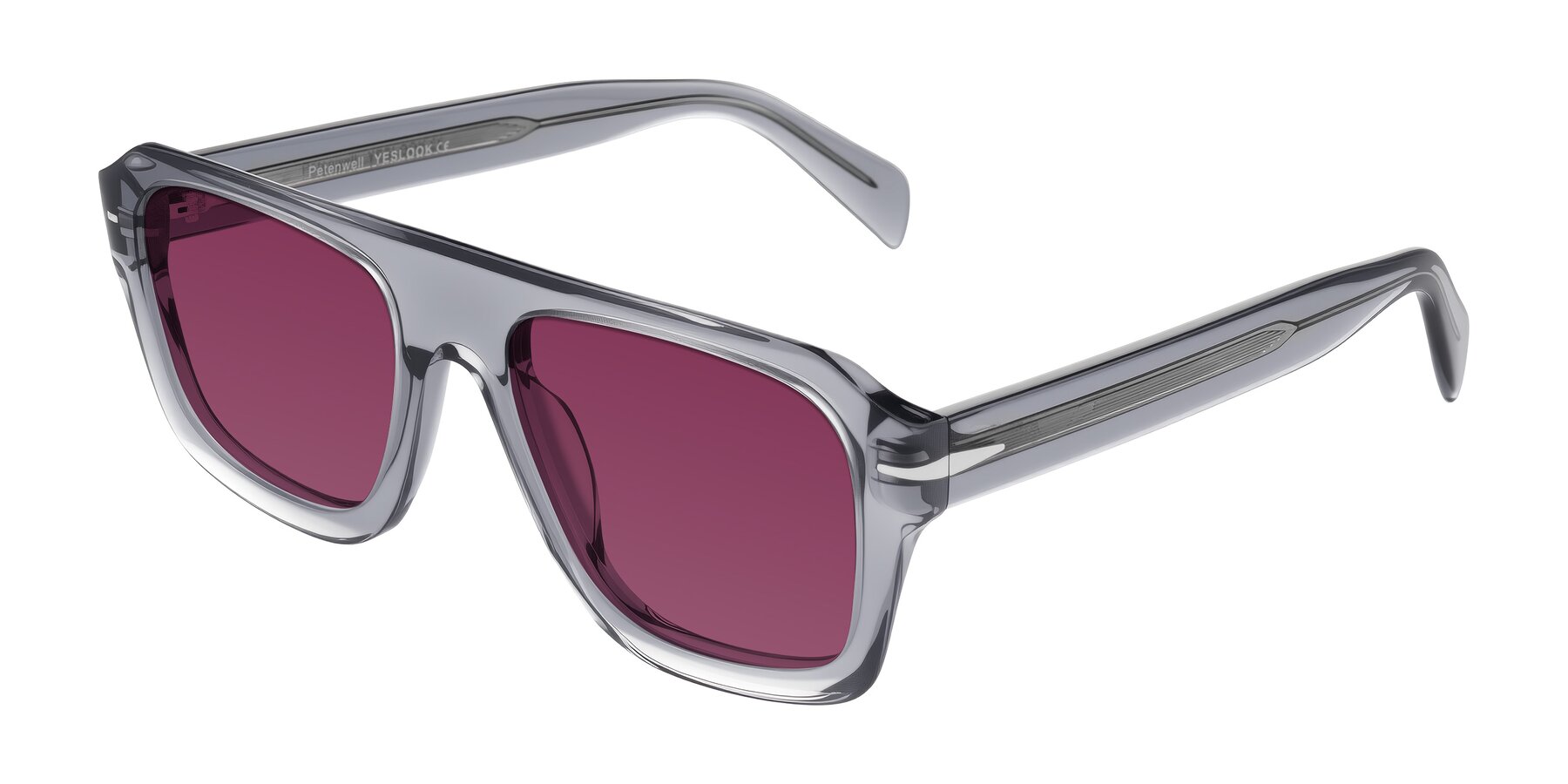 Angle of Petenwell in Transparent Gray with Wine Tinted Lenses