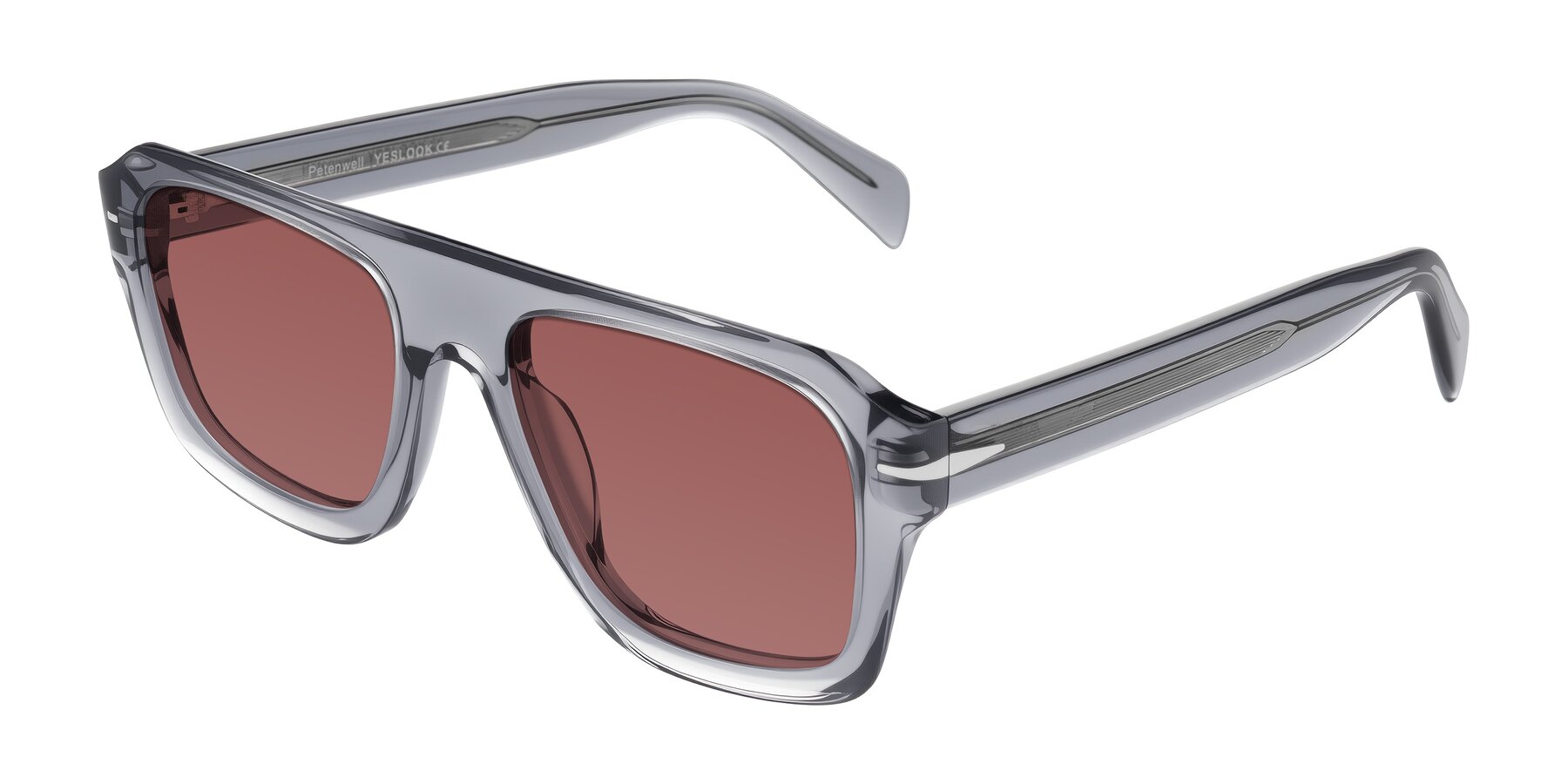 Angle of Petenwell in Transparent Gray with Garnet Tinted Lenses