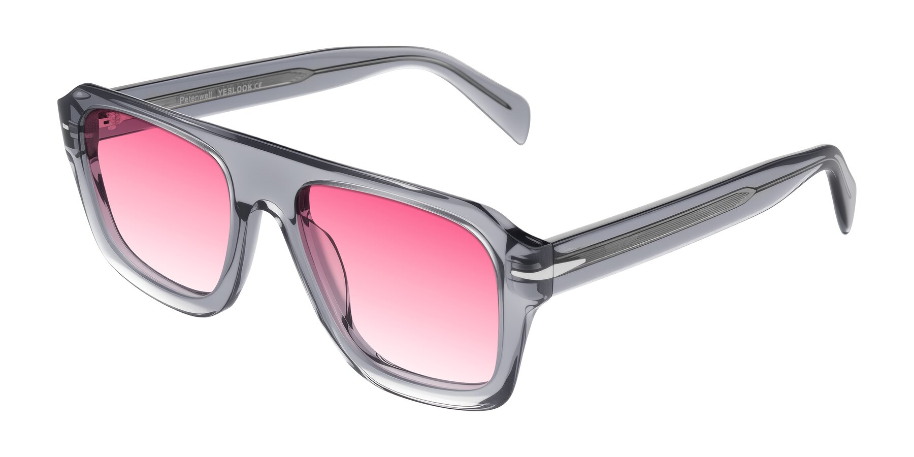 Angle of Petenwell in Transparent Gray with Pink Gradient Lenses