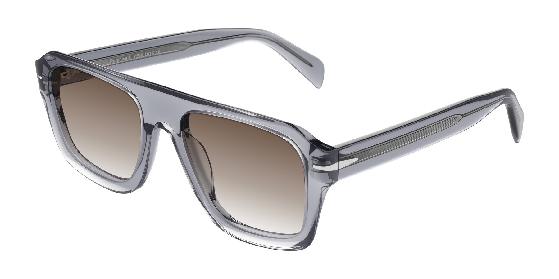 Angle of Petenwell in Transparent Gray with Brown Gradient Lenses
