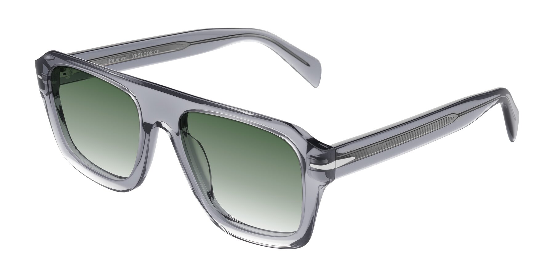 Angle of Petenwell in Transparent Gray with Green Gradient Lenses