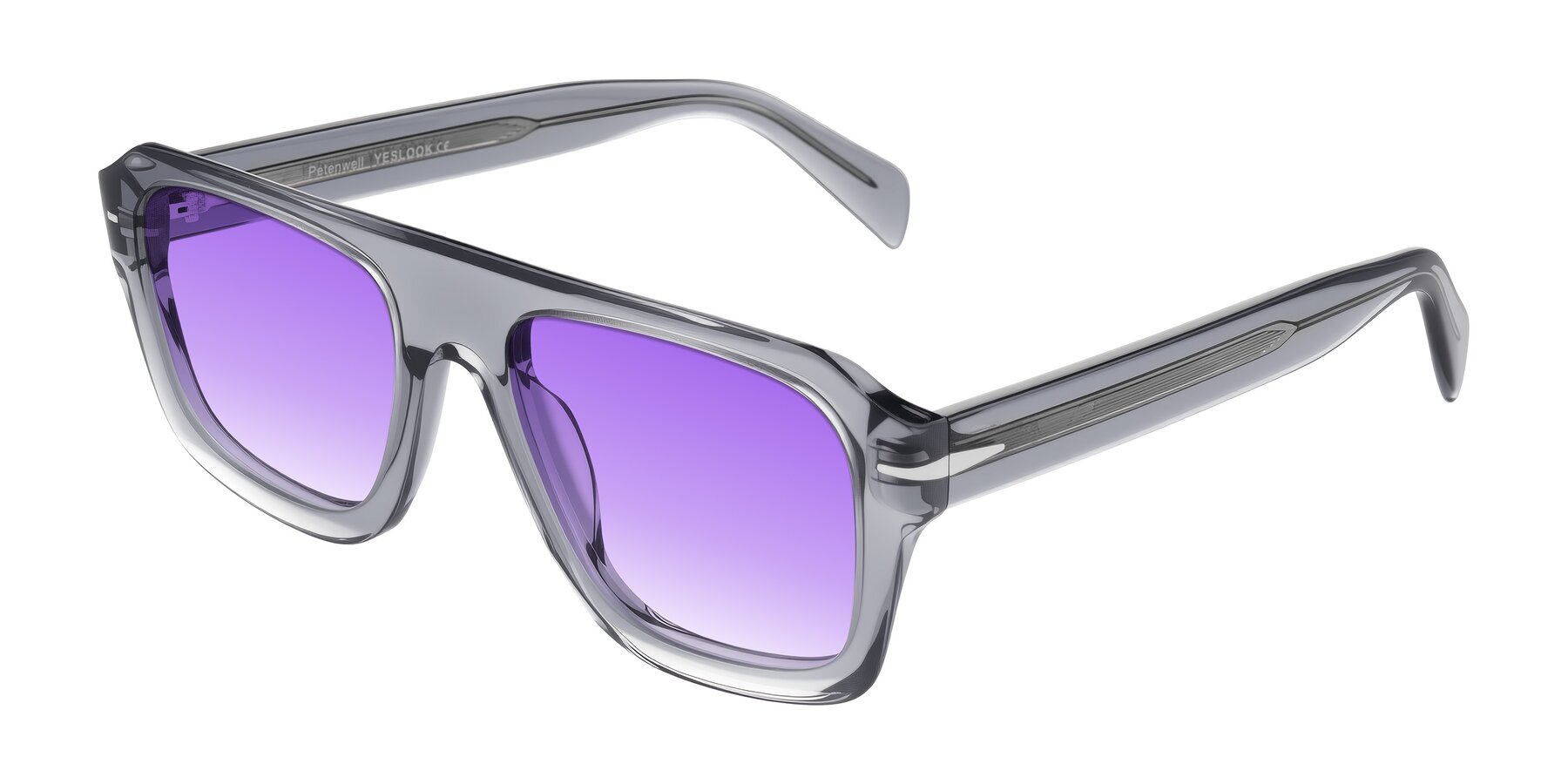 Angle of Petenwell in Transparent Gray with Purple Gradient Lenses