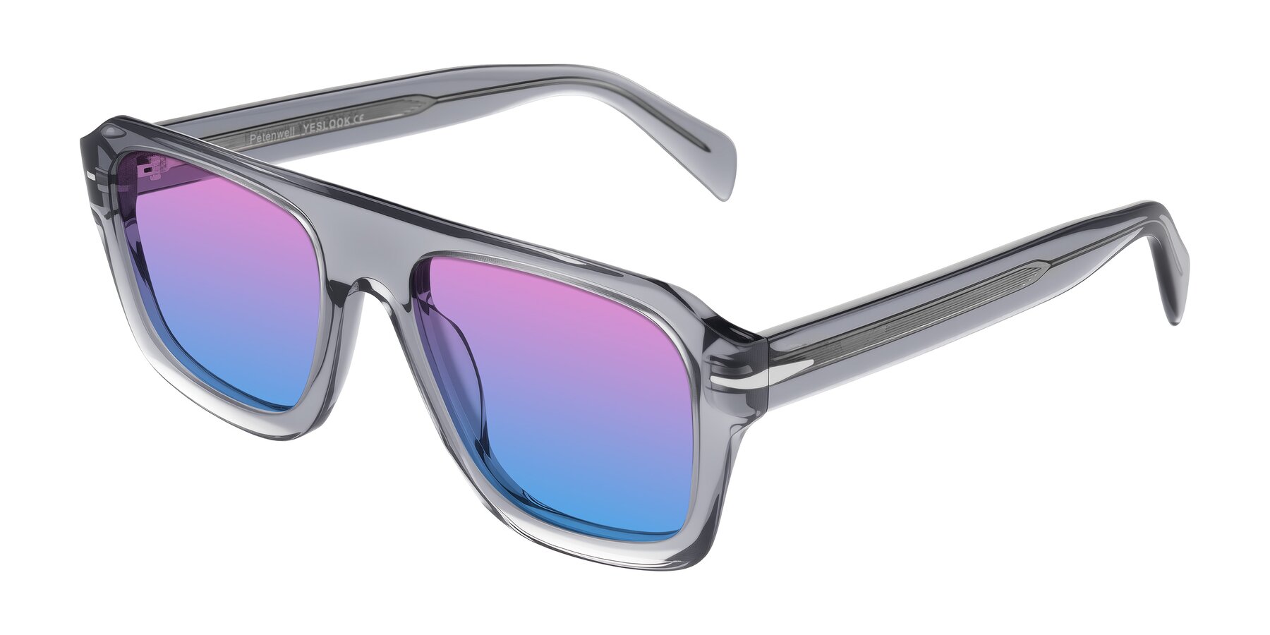 Angle of Petenwell in Transparent Gray with Pink / Blue Gradient Lenses